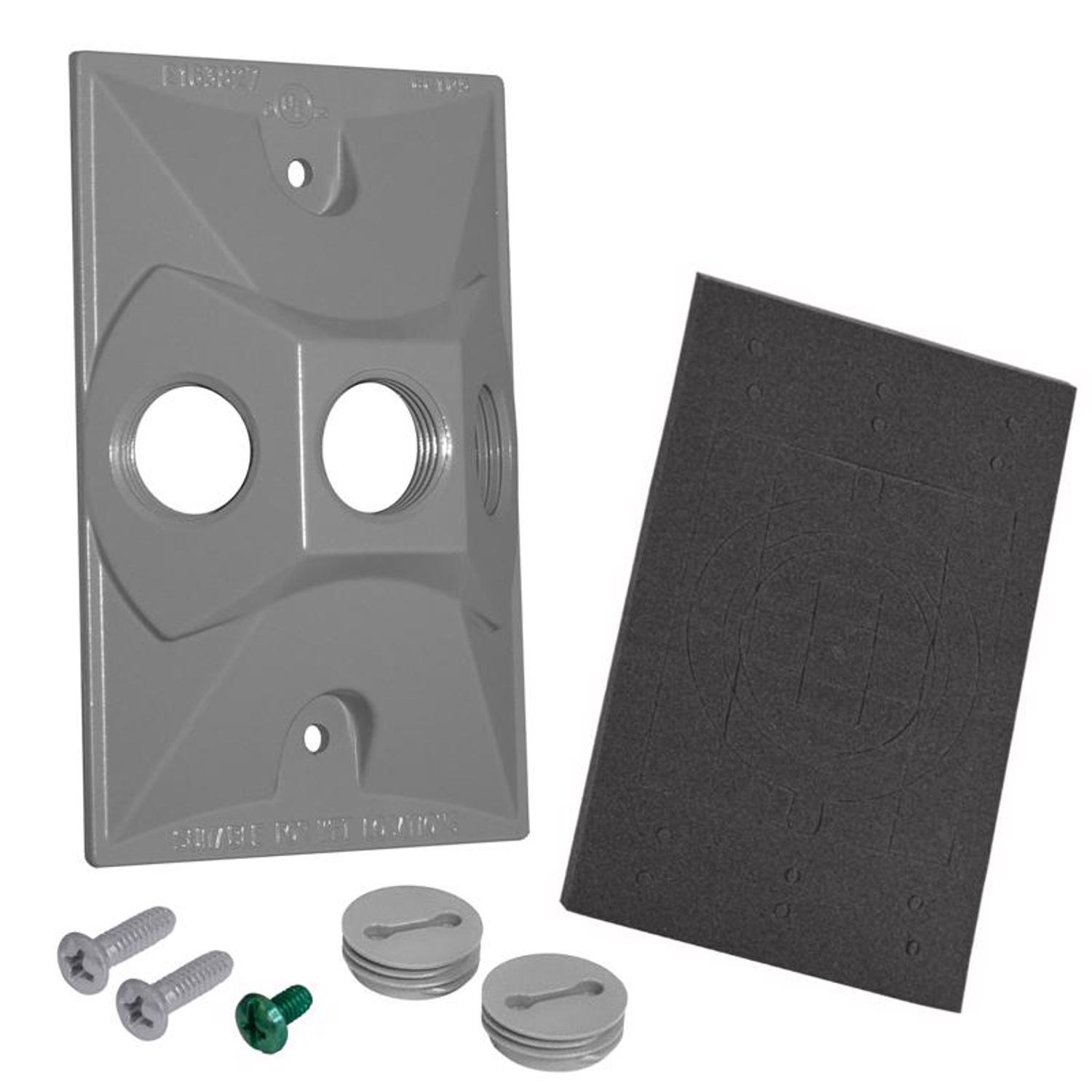 Sigma Engineered Solutions Rectangle Metal 1 gang 4.61 in. H X 2.85 in. W Lampholder Cover