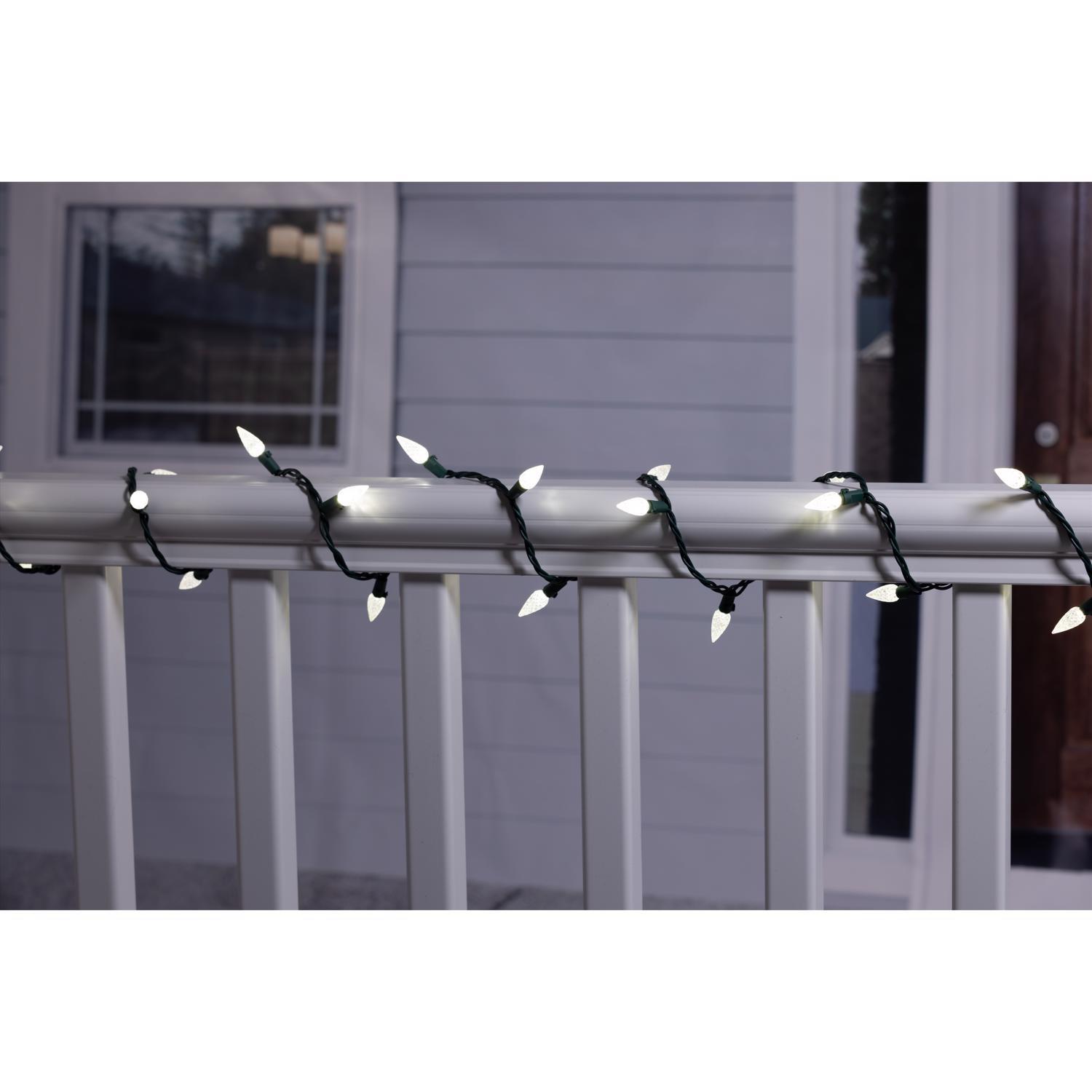 Celebrations Classic LED C6 Pure White 100 ct String Christmas Lights 24.75 ft.