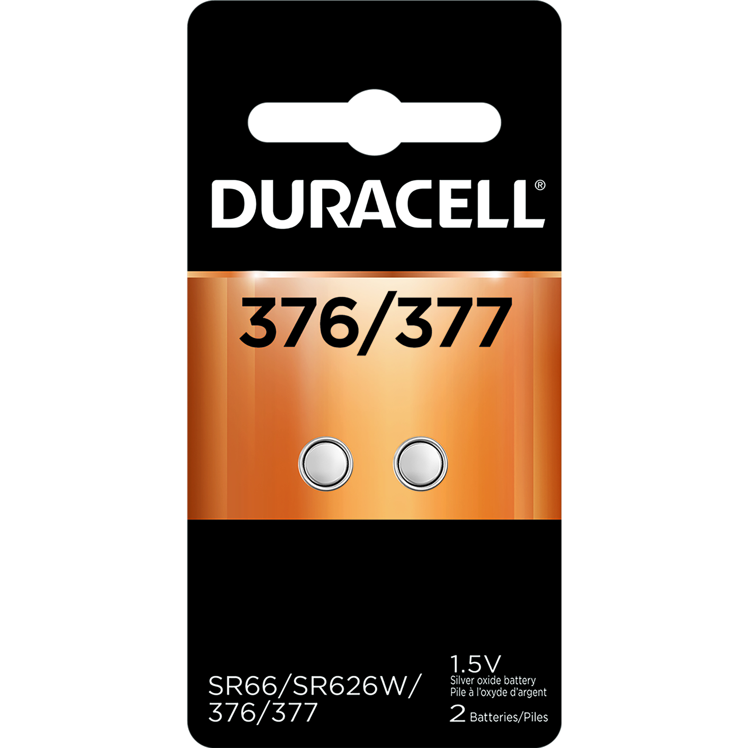 Duracell Silver Oxide 376/377 1.5 V 0.02 Ah Electronic/Watch Battery 2 pk