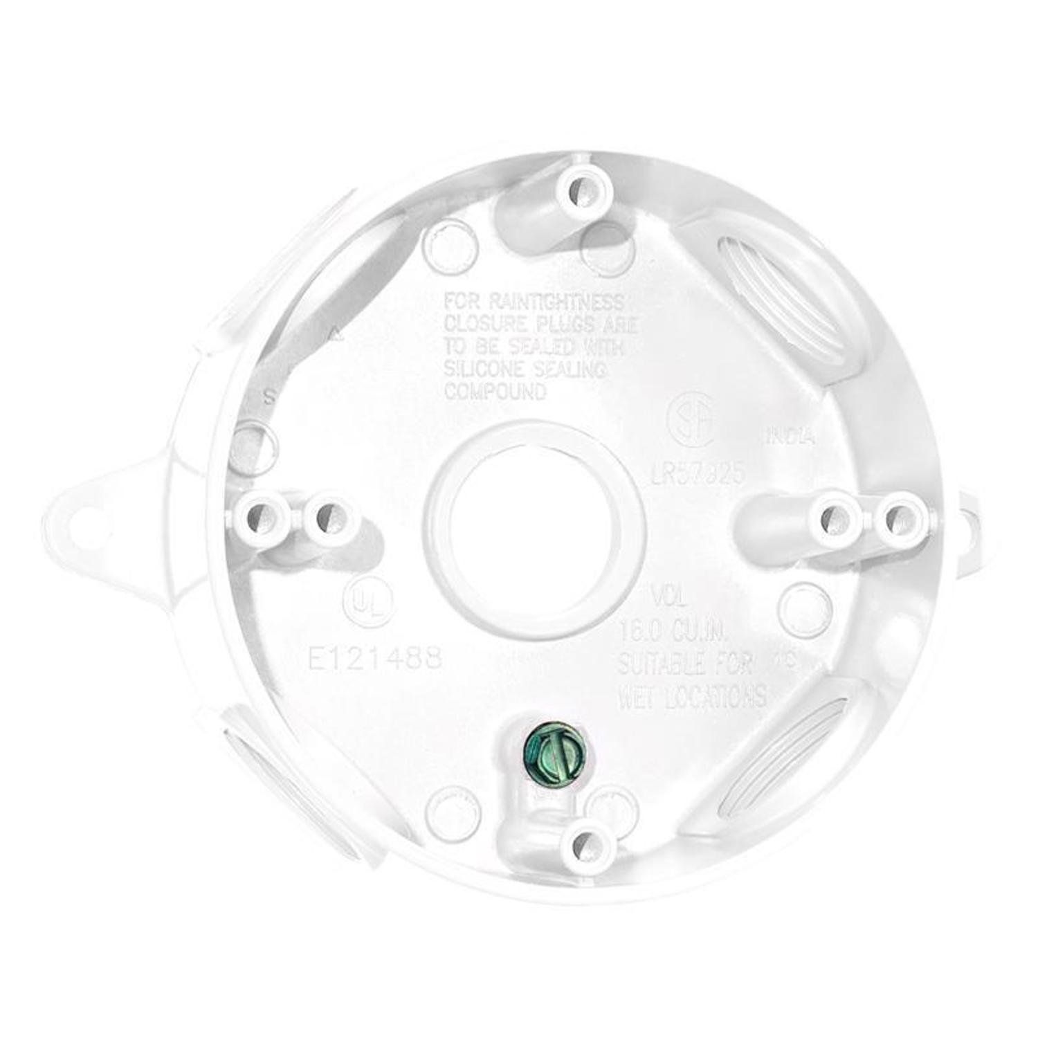 Sigma Engineered Solutions New Work 16 cu in Round Metallic Weatherproof Box White