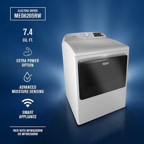 Maytag 7.4 Cu. Ft. Top Load Electric Dryer with Extra Power and Advanced Moisture Sensing