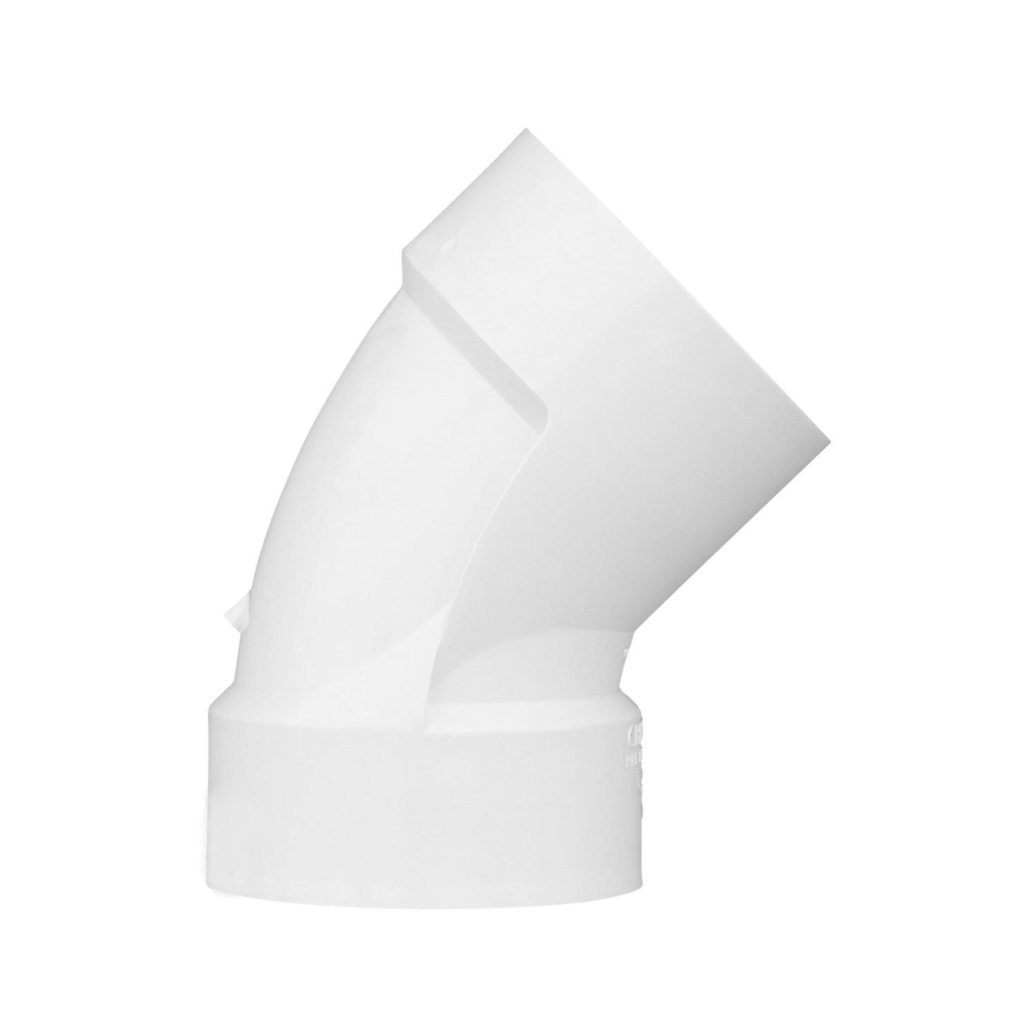 Charlotte Pipe Schedule 40 3 in. Hub X 3 in. D Hub PVC 45 Degree Elbow 1 pk