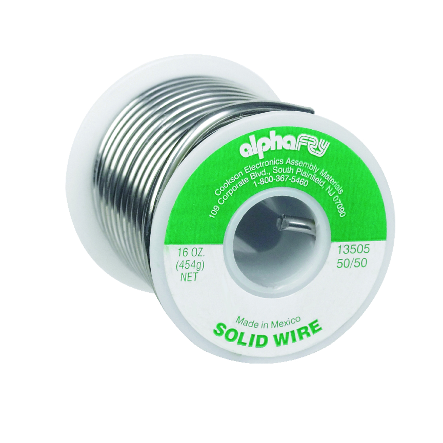 Alpha Fry 16 oz Solid Wire Solder 0.125 in. D Tin/Lead 50/50 1 pc