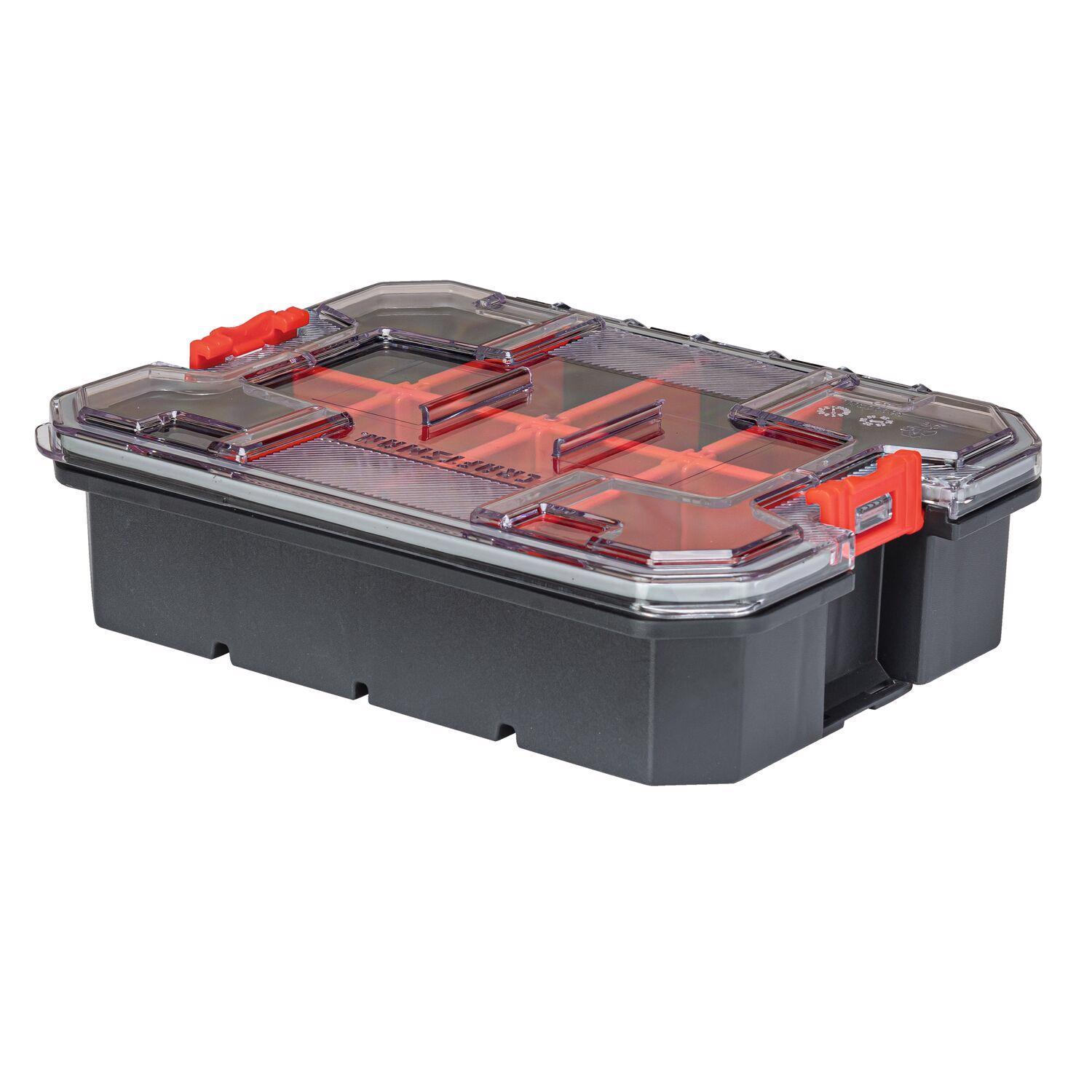 CRAFTSMAN VersaStack 7.5 in. W X 2.76 in. H Small Parts Bin Plastic 8 compartments Black/Red