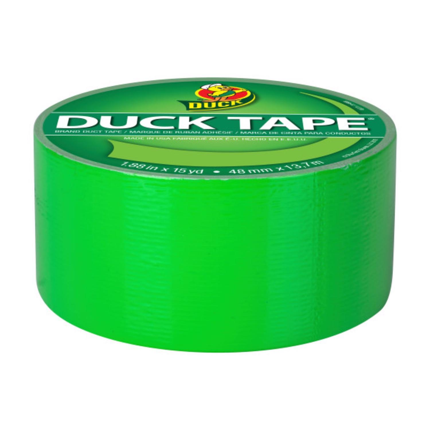 Duck 1.88 in. W X 15 yd L Neon Green Solid Duct Tape