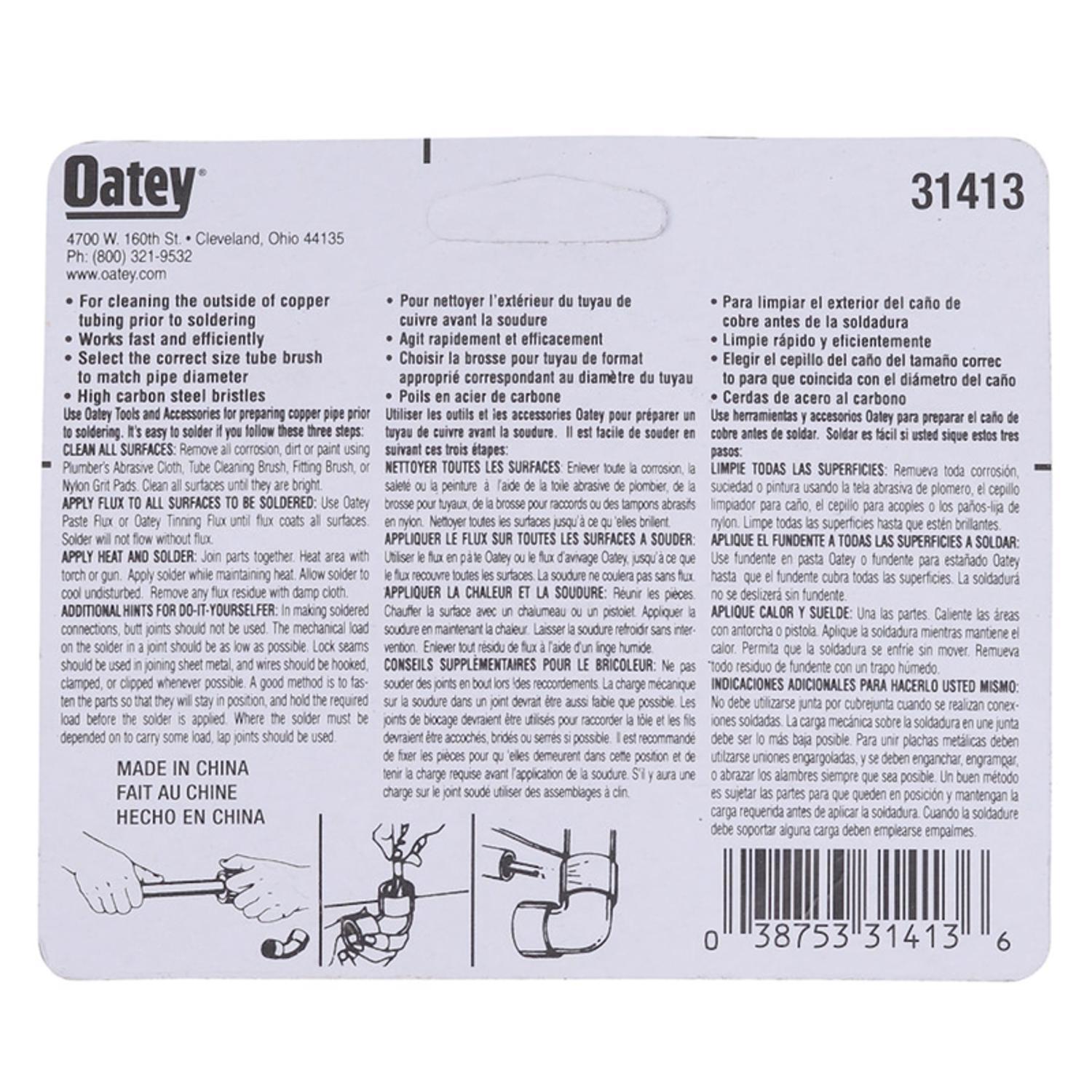 Oatey Tube Cleaning Brush 3/4 in. D 1 pk