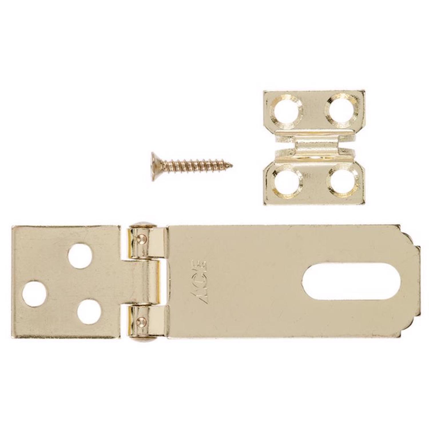 Ace Bright Brass 2-1/2 in. L Fixed Staple Safety Hasp