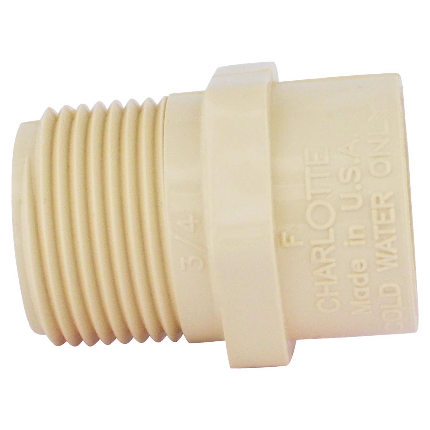 Charlotte Pipe FlowGuard Schedule 40 3/4 in. Socket X 3/4 in. D MNPT CPVC Adapter 1 pk