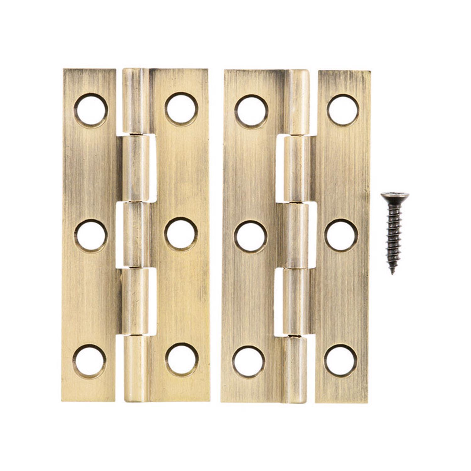 Ace 2.75 in. W X 2-1/2 in. L Antique Brass Brass Narrow Hinge 2 pk