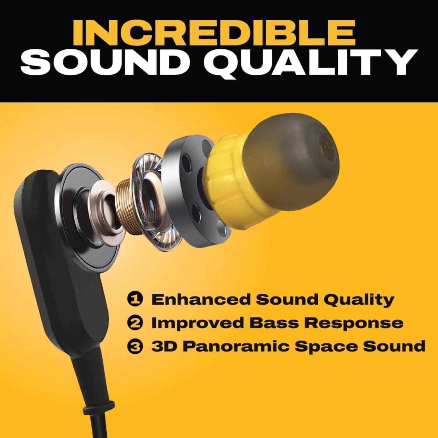 DeWalt Jobsite Wireless Bluetooth Earphone 1 pk
