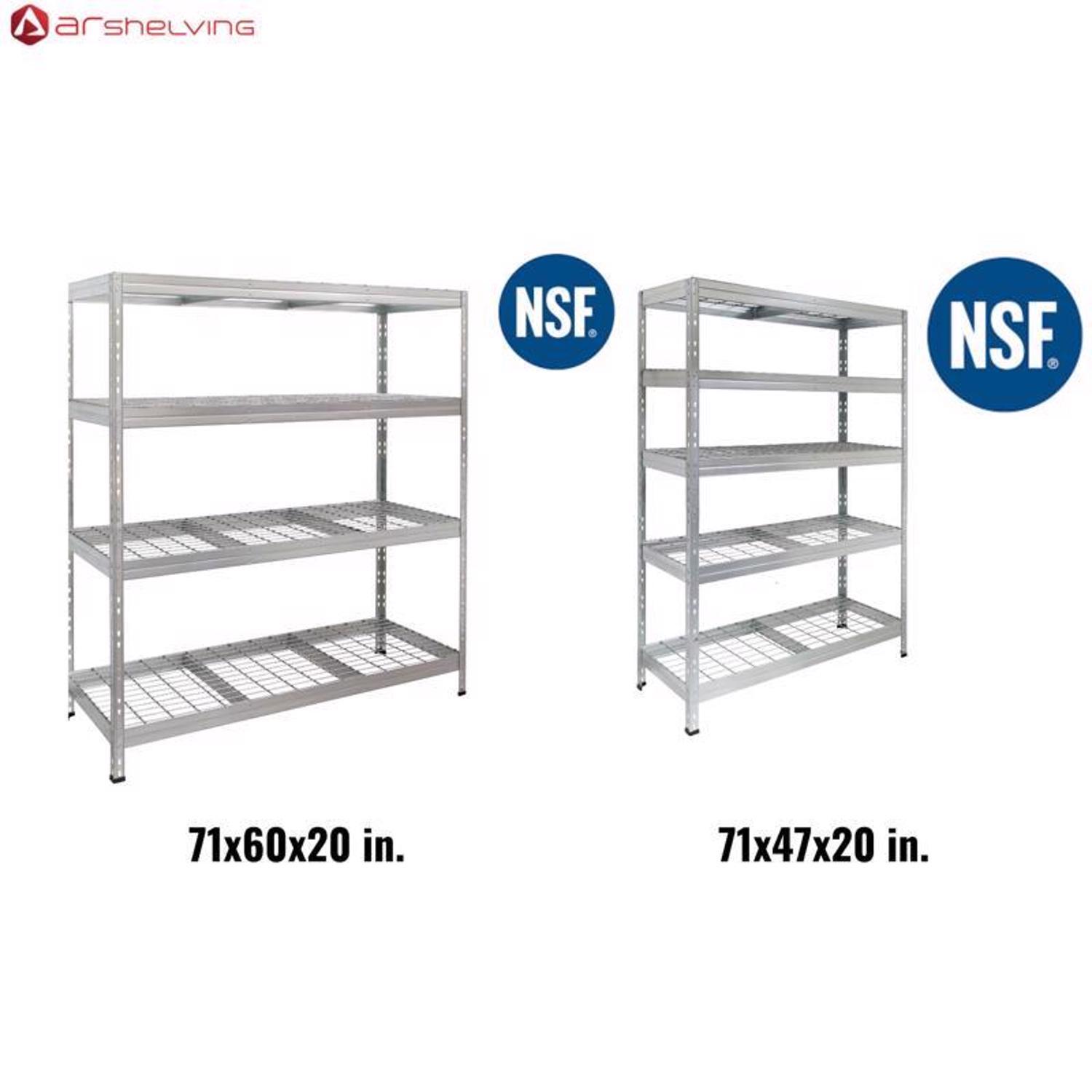 Ar Shelving Wire Heavy Duty 71 in. H X 60 in. W X 20 in. D Metal Shelving Unit