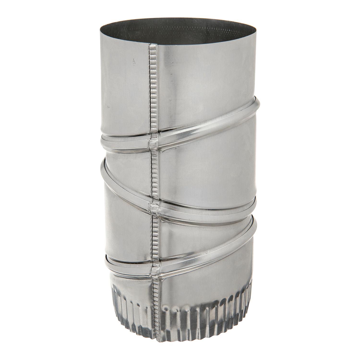 Deflect-O 4 in. L X 4 in. D Silver Aluminum Vent Elbow