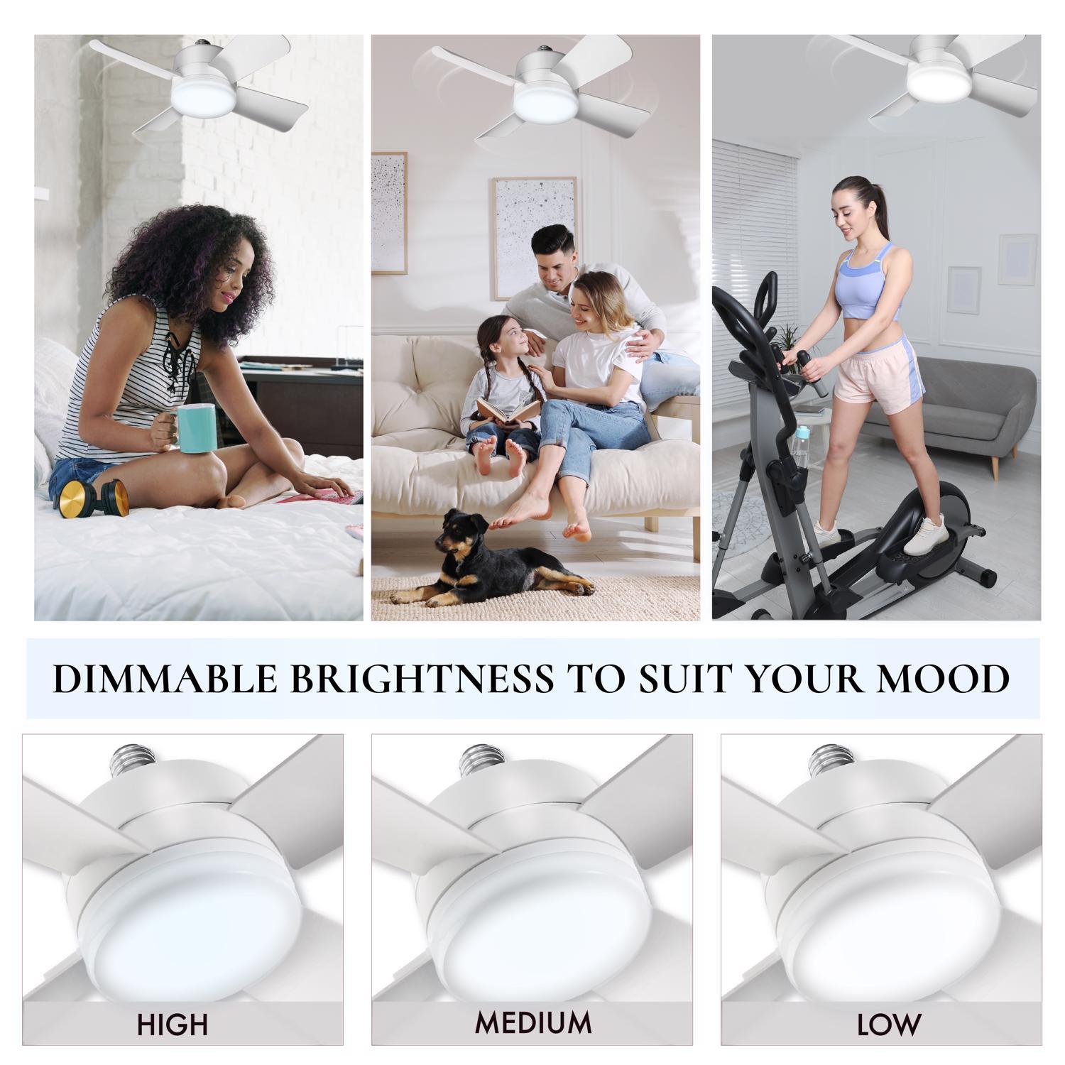 Bell & Howell 6 in. Matte White LED Indoor Socket Fanlight