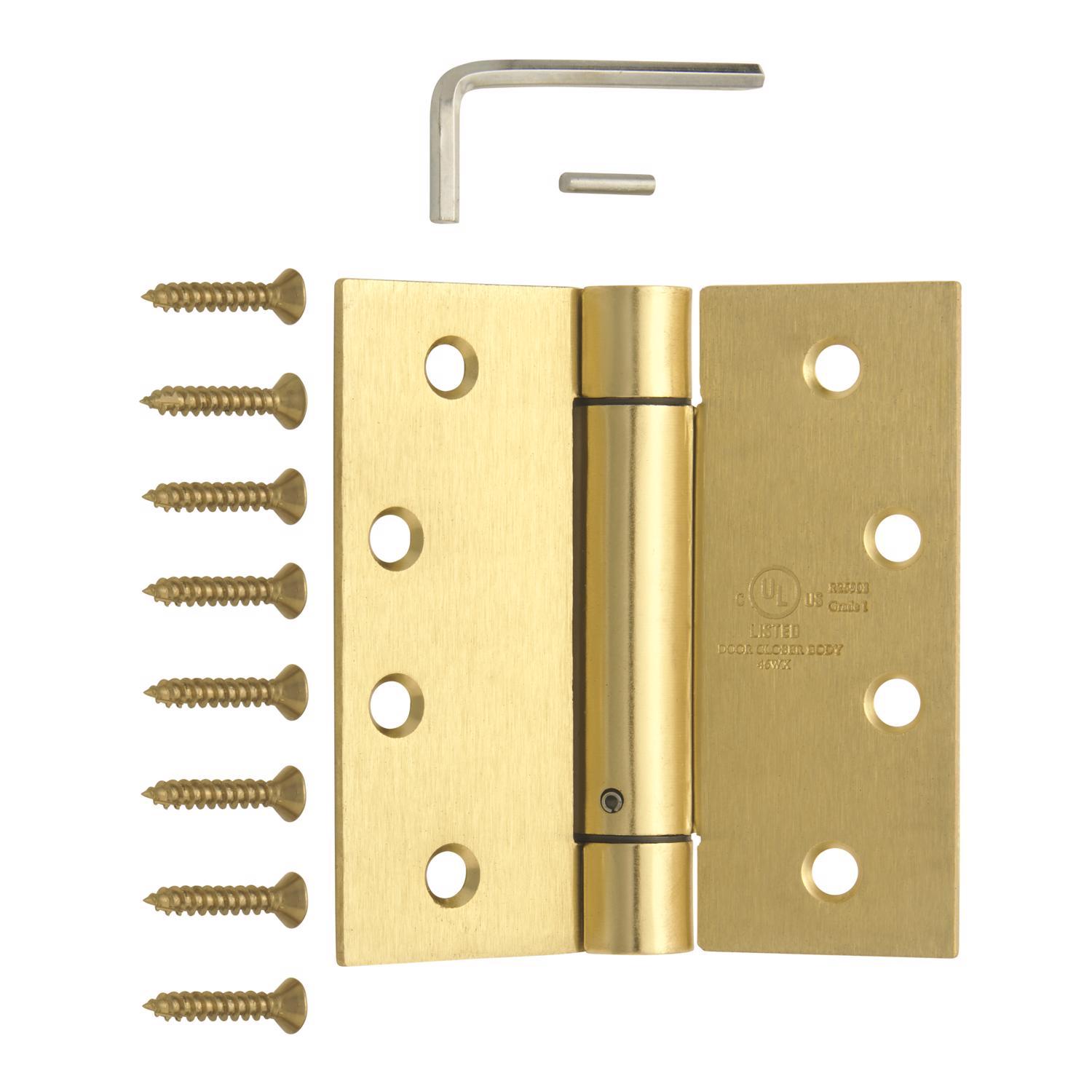 Ace 4 in. L Satin Brass Self Closing Hinge 1 pk