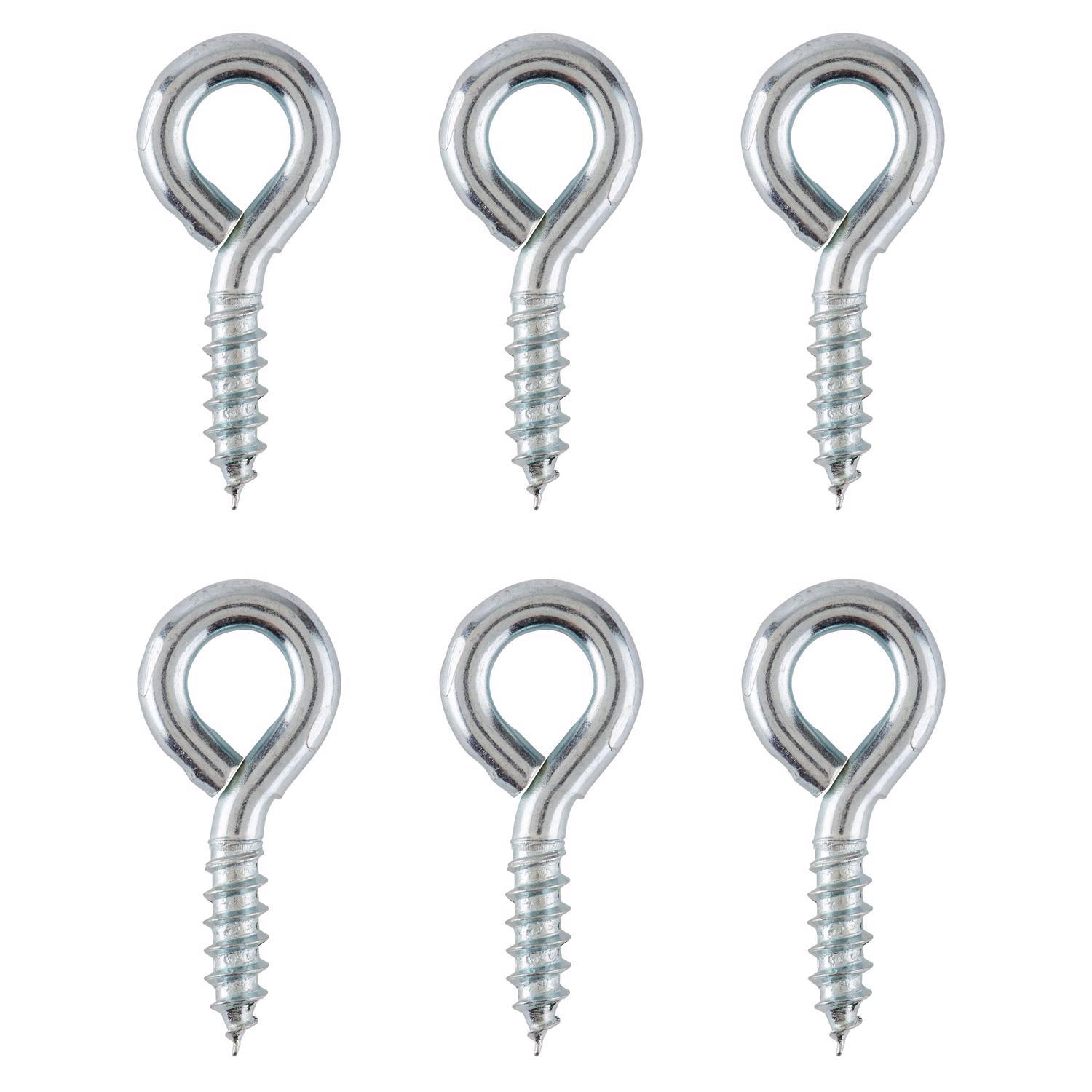 Ace 3/16 in. D X 1-3/8 in. L Zinc-Plated Steel Screw Eye 90 lb. cap. 6 pk