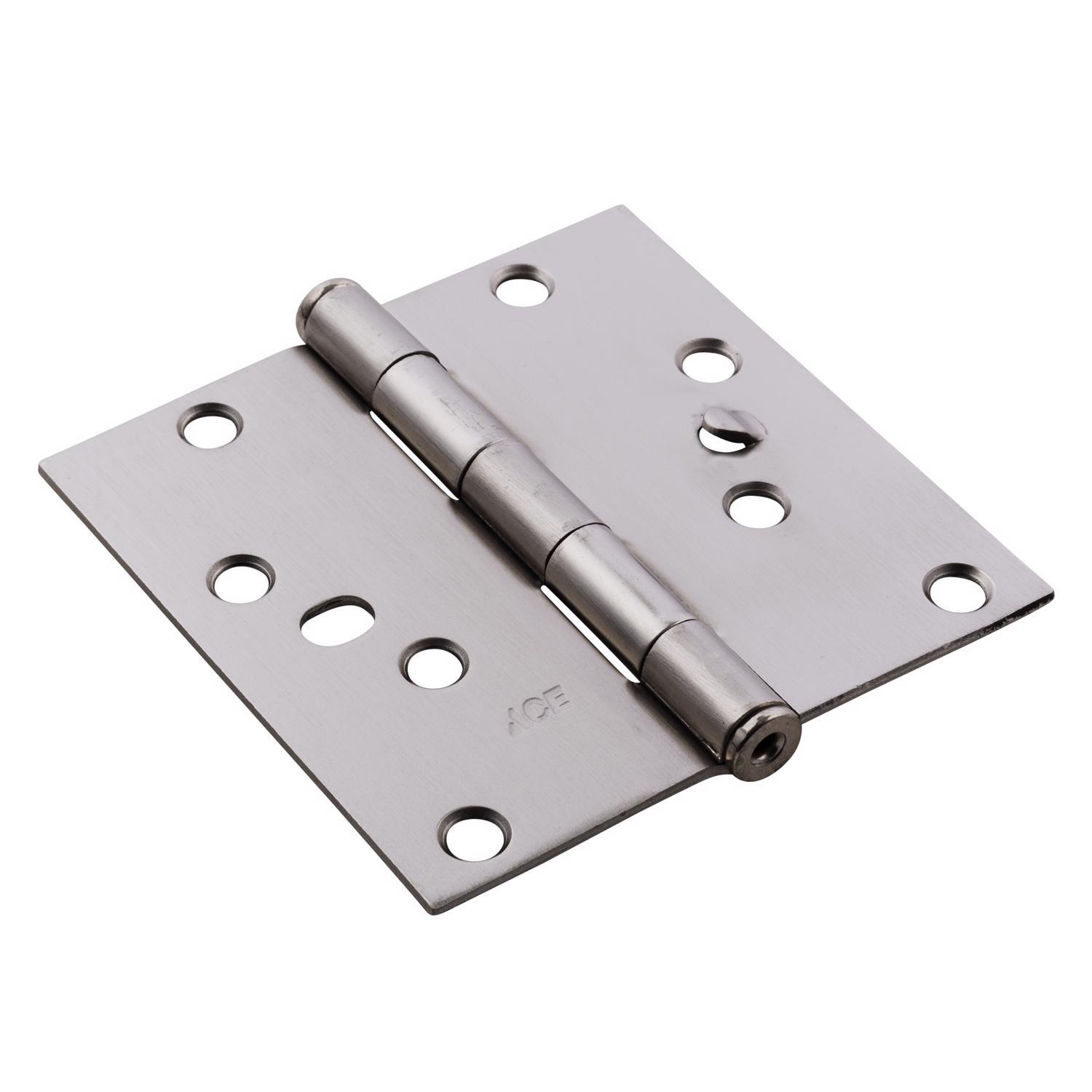 Ace 4 in. L Satin Nickel Residential Door Hinge 3 pk