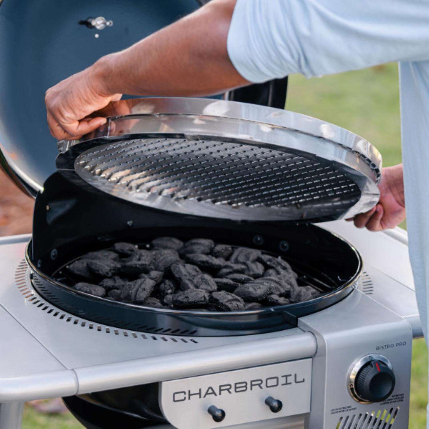 Char-Broil Bistro Pro 1 Burner Charcoal/Liquid Propane Grill Black/Silver