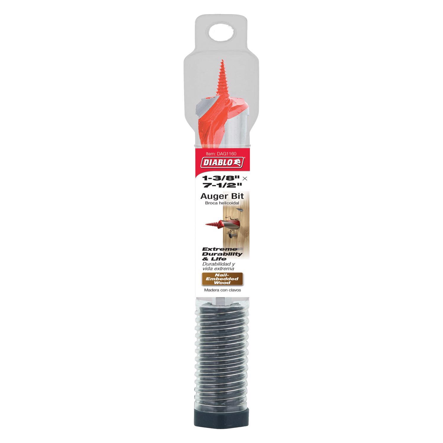 Diablo Dura-Tip 1-3/8 in. D X 7.5 in. L Auger Bit High Speed Steel 1 pc