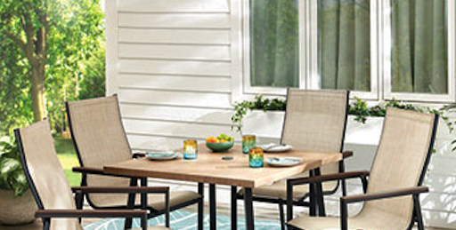 Living Accents 5PC Square Dining Set Brown/Sling
