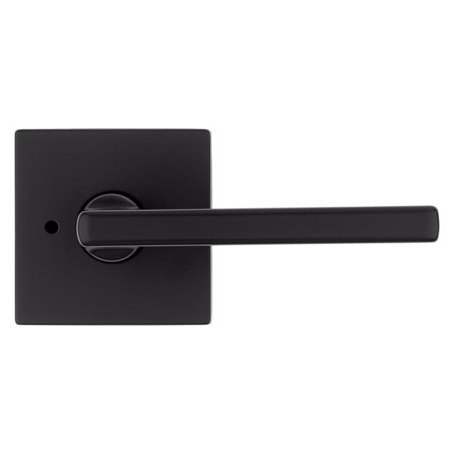 Kwikset Halifax Matte Black Bed and Bath Lever Right or Left Handed