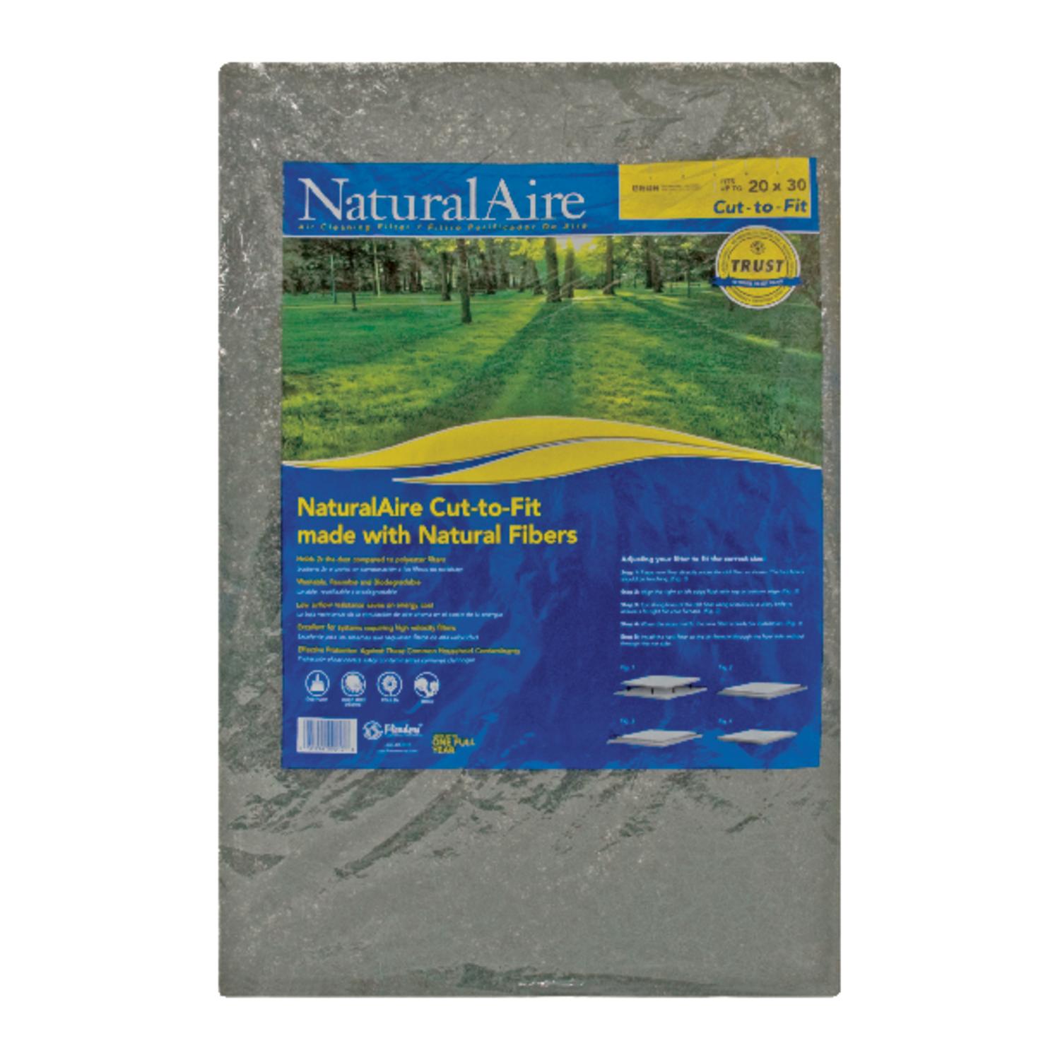 NaturalAire 20 in. W X 30 in. H X 1 in. D Natural Fiber 4 MERV Air Filter 1 pk