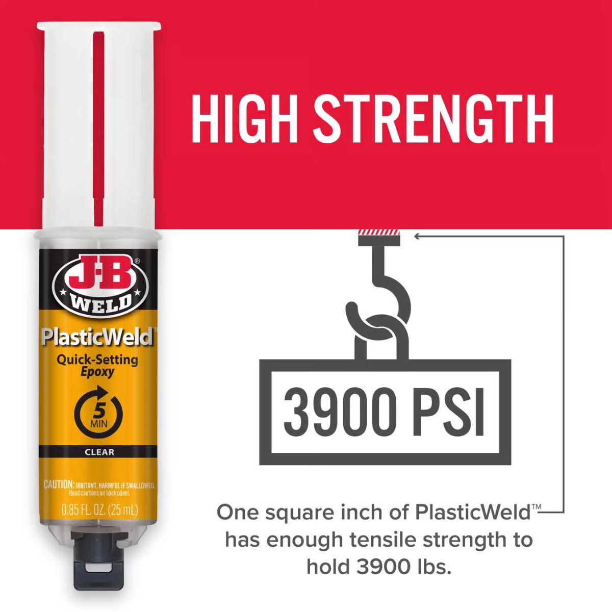 J-B Weld Plastic Weld High Strength Automotive Epoxy Gel 0.85 oz.