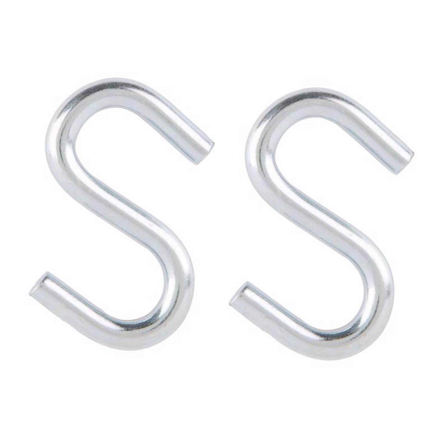 Ace Small Zinc-Plated Silver Steel 2 in. L S-Hook 150 lb 2 pk