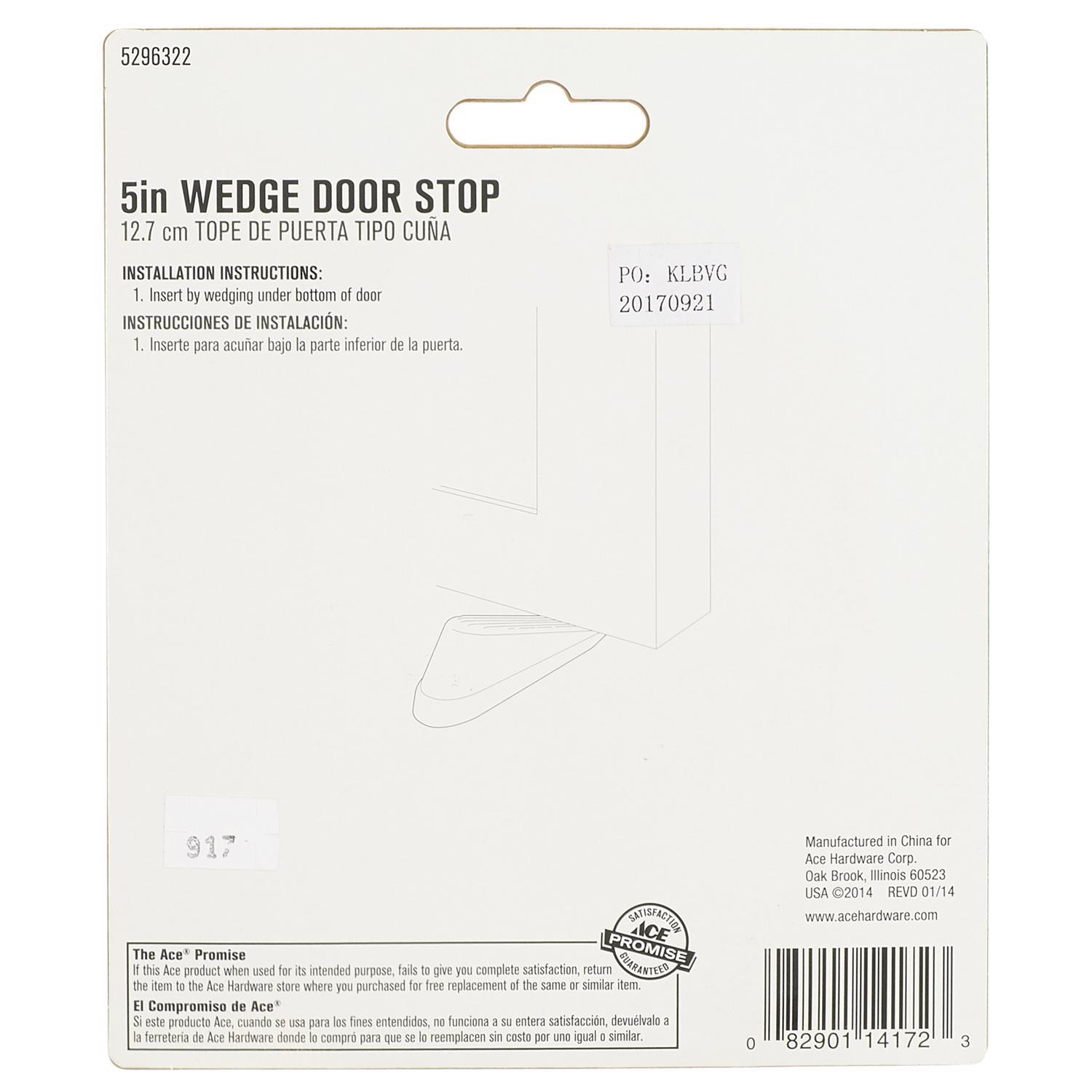 Ace 5 in. L Rubber Brown Wedge Door Stop Mounts to floor 0 in.