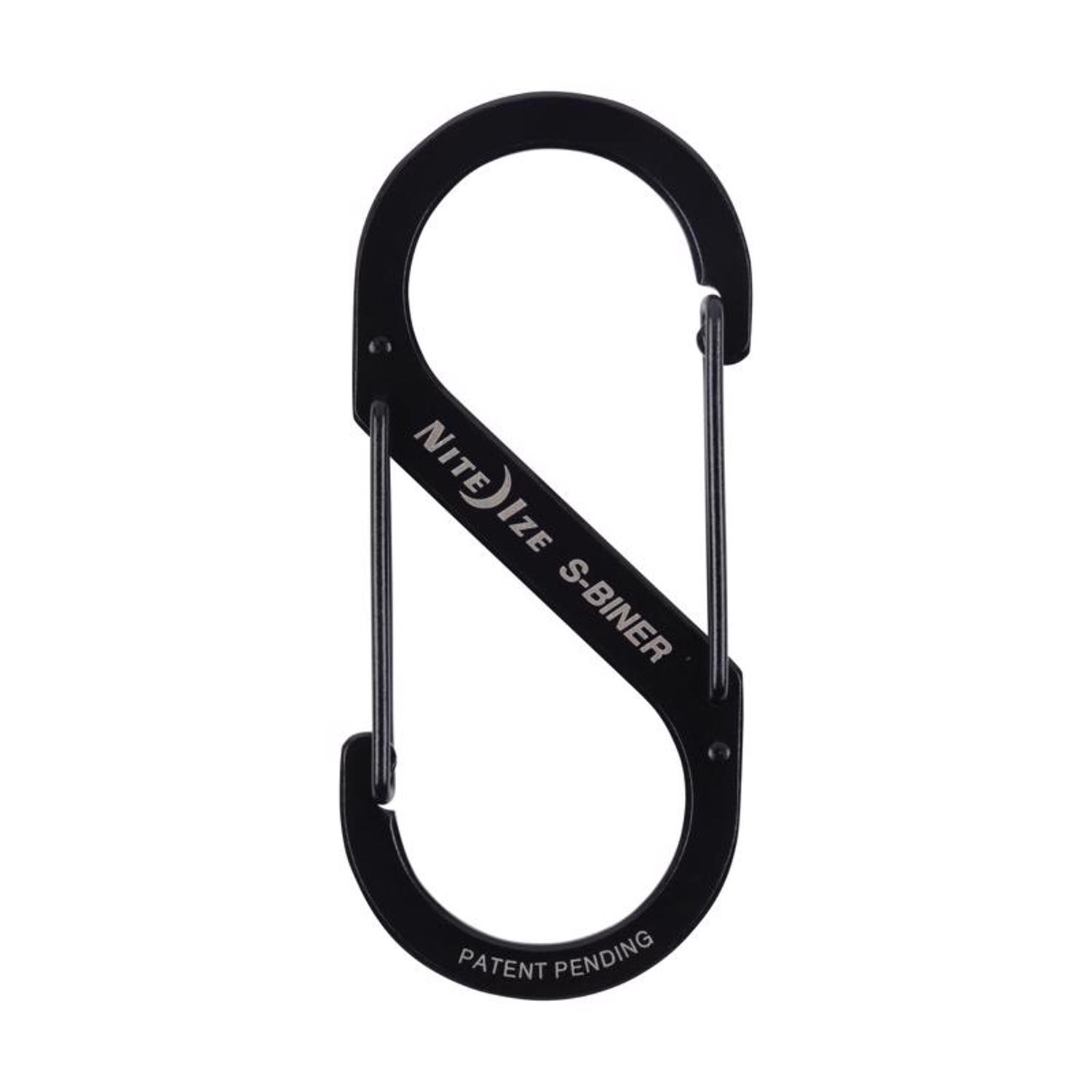 Nite Ize S-Biner 1.8 in. D Stainless Steel Black Carabiner Key Holder