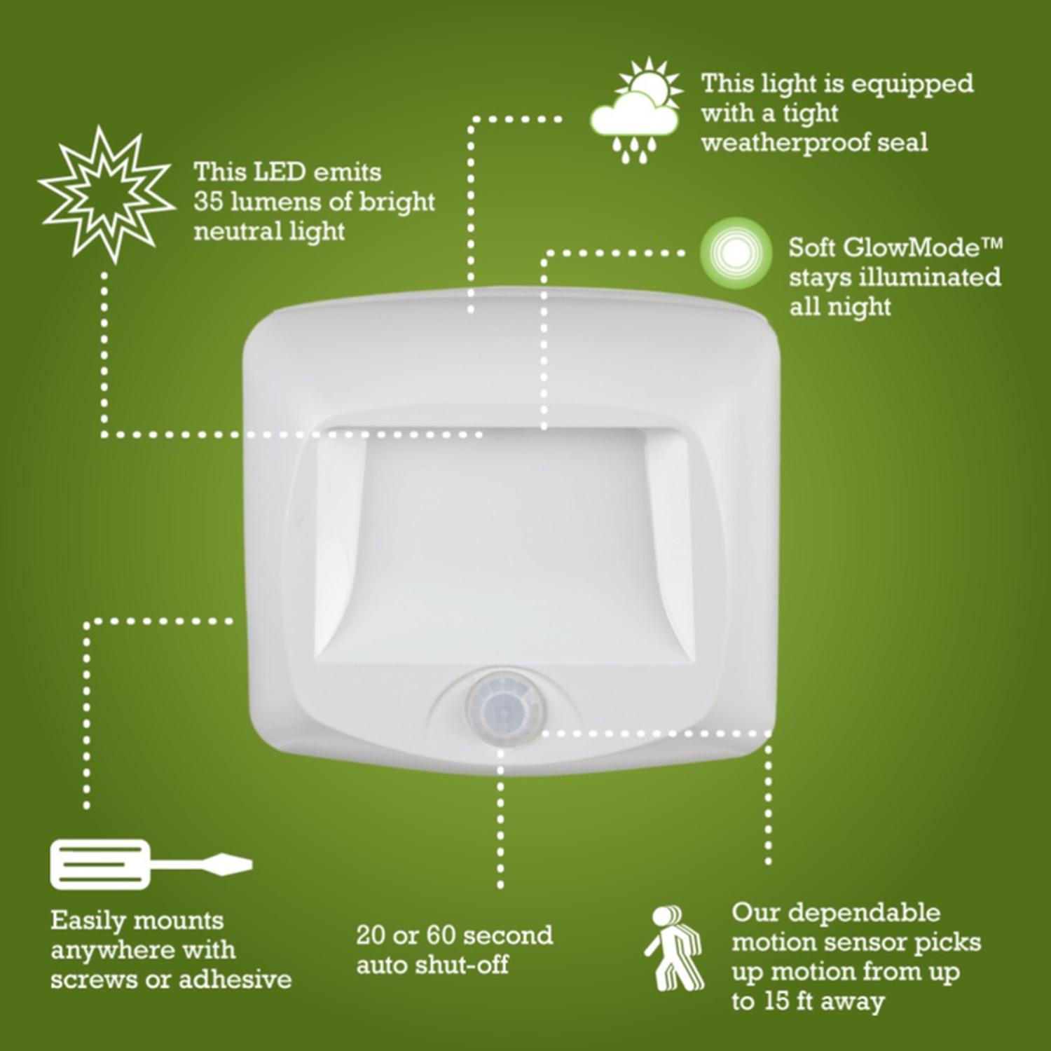 Mr. Beams Motion-Sensing Battery Powered LED White Stair Light