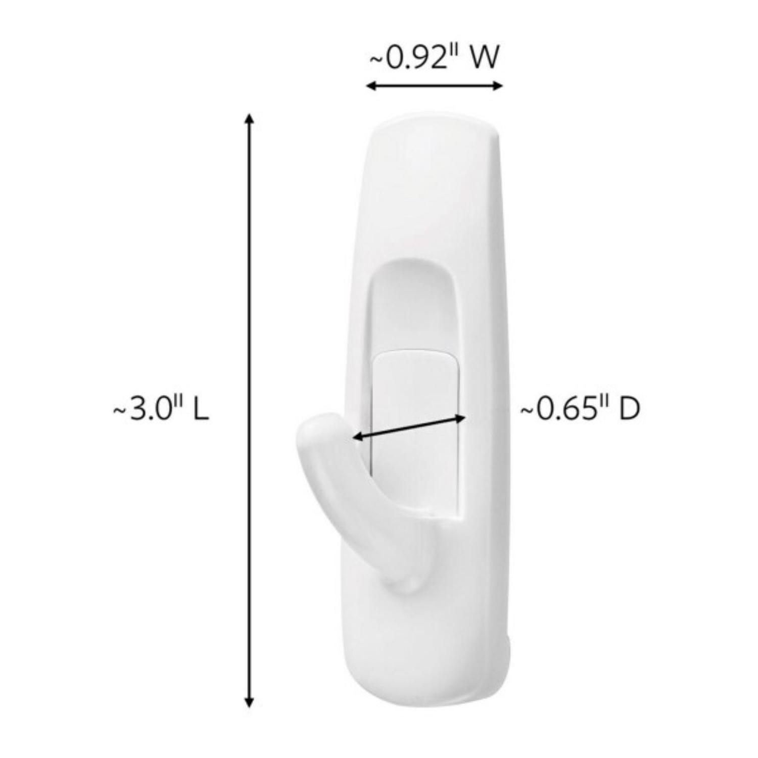 3M Command Medium Plastic Hook 3 in. L 6 pk