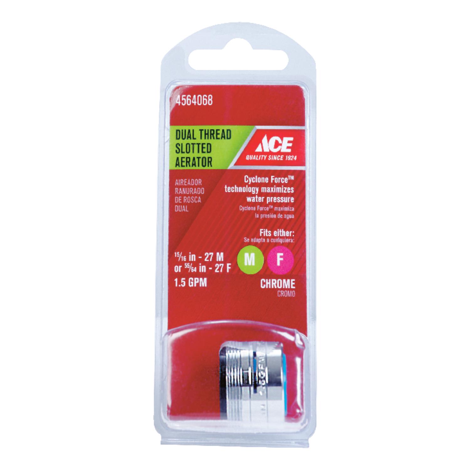 Ace Dual Thread 15/16 in.- 27M x 55/64 in.-27F Chrome Faucet Aerator