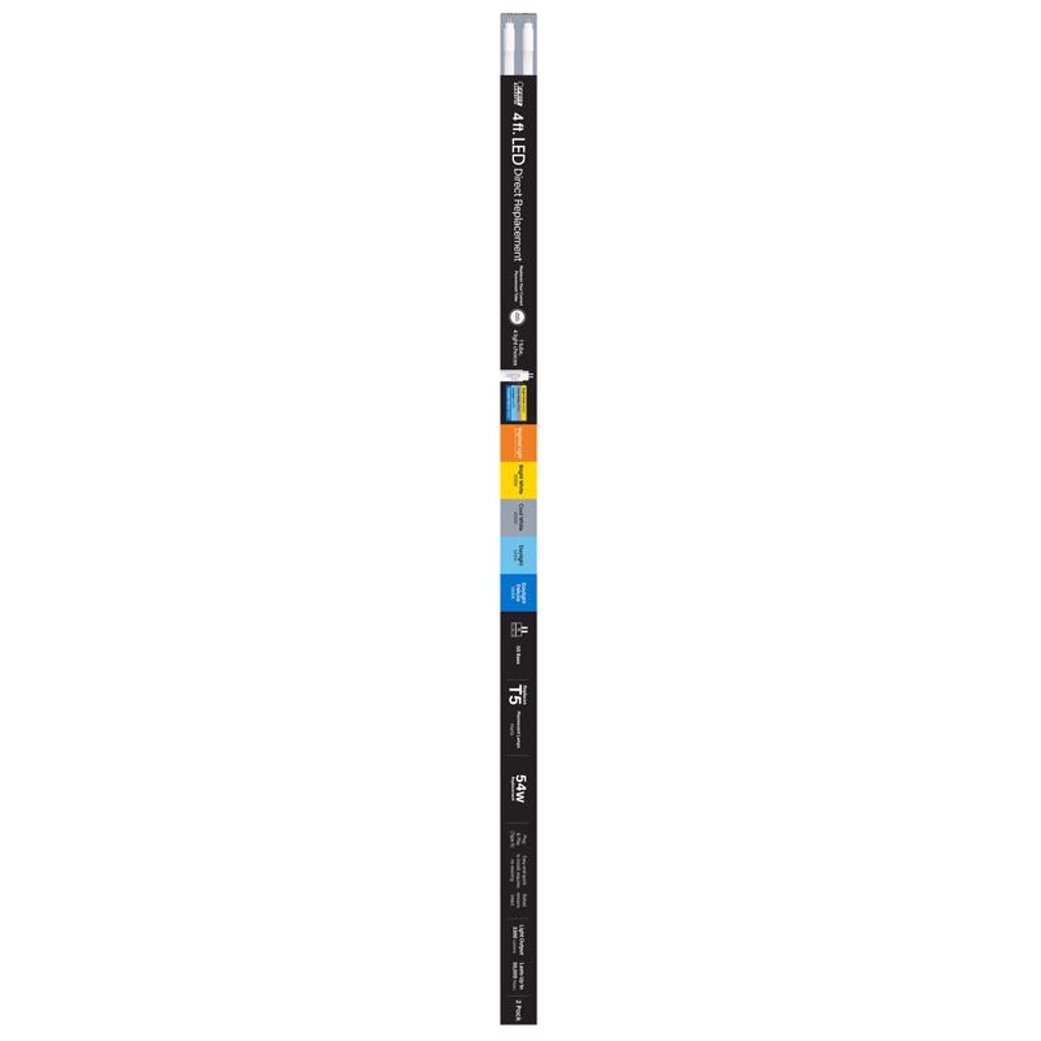 Feit Linear T5 Bright White/Cool White/Daylight/Daylight Deluxe 46 in. G5 T5 LED Linear Lamp 54 Watt