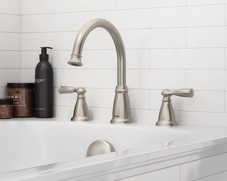 Banbury Spot Resist Brushed Nickel Two-Handle High Arc Roman Tub Faucet