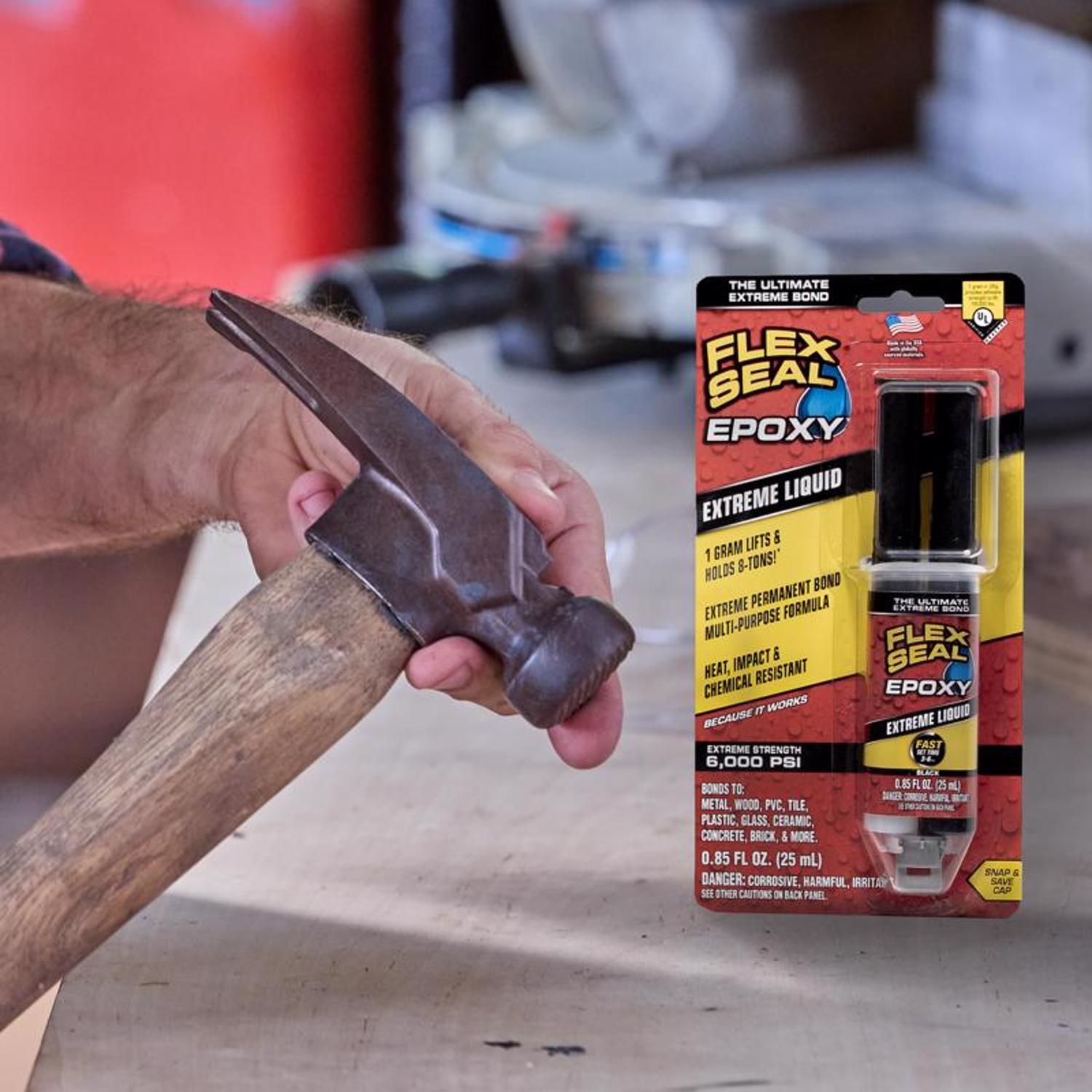 Flex Seal Family of Products Flex Seal Epoxy Extra Strength Epoxy Black Epoxy Syringe 25 ml.