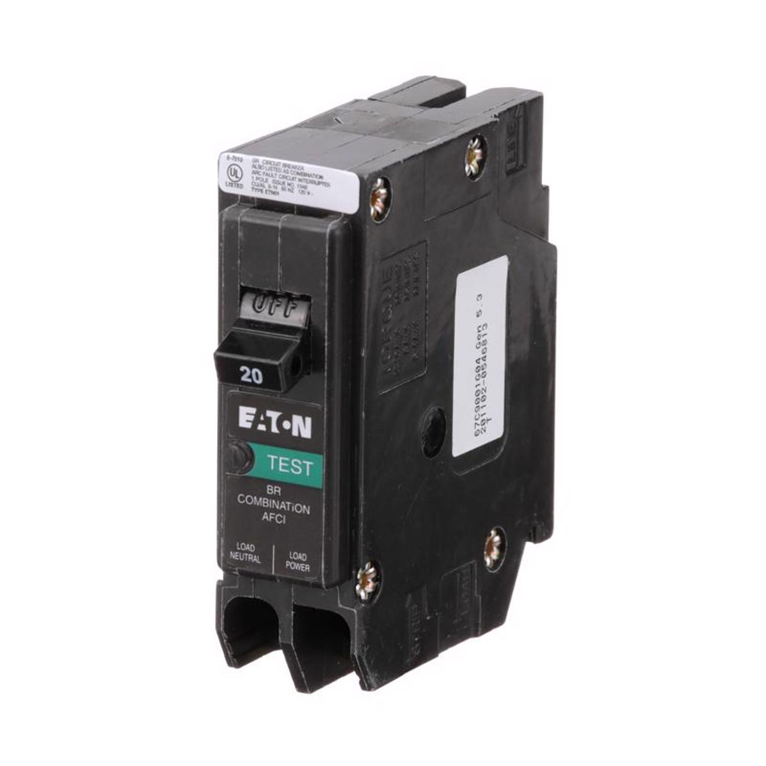 Eaton 20 amps Combination AFCI Single Pole Circuit Breaker