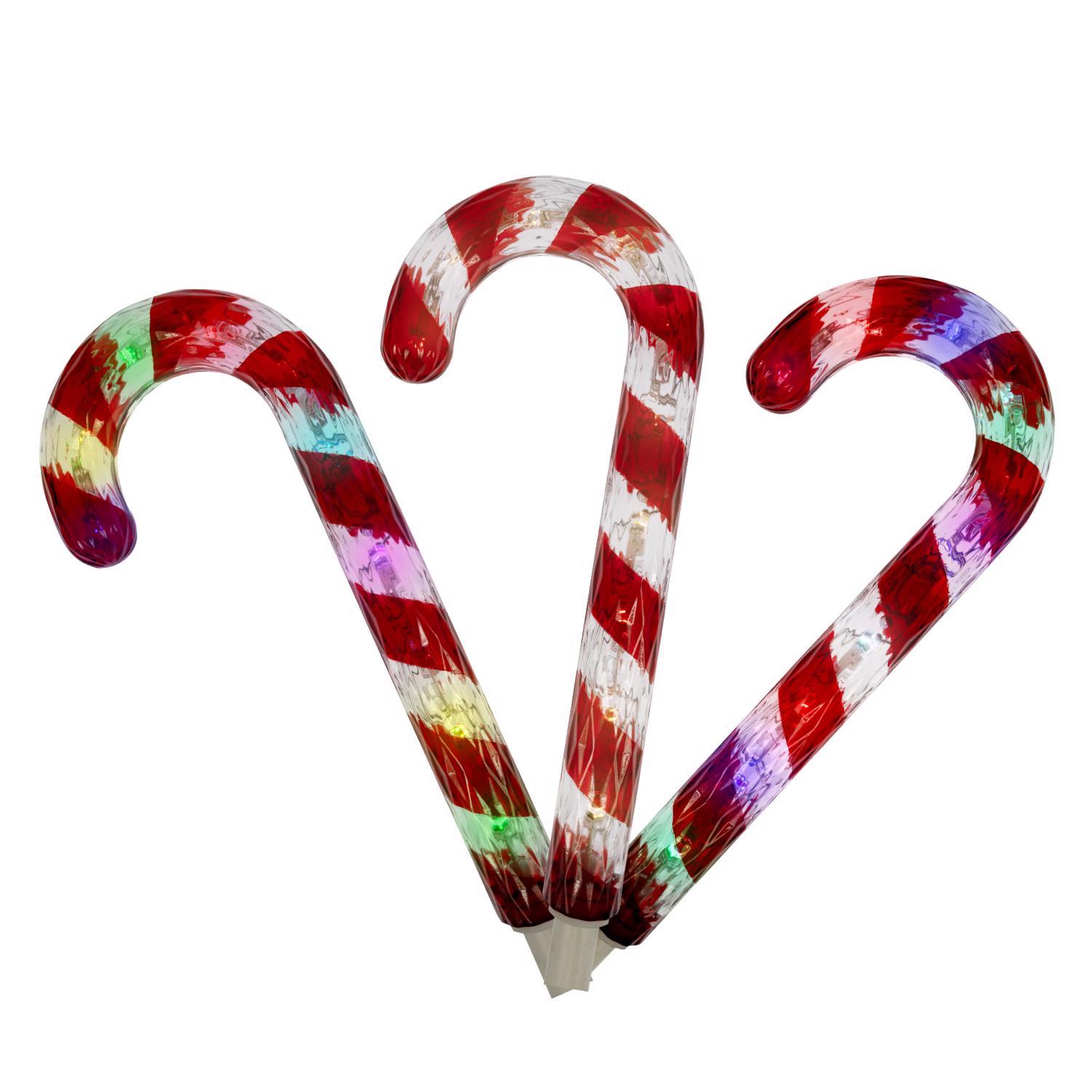 Celebrations Platinum LED RGBW Candy Cane 12 in. Yard Decor