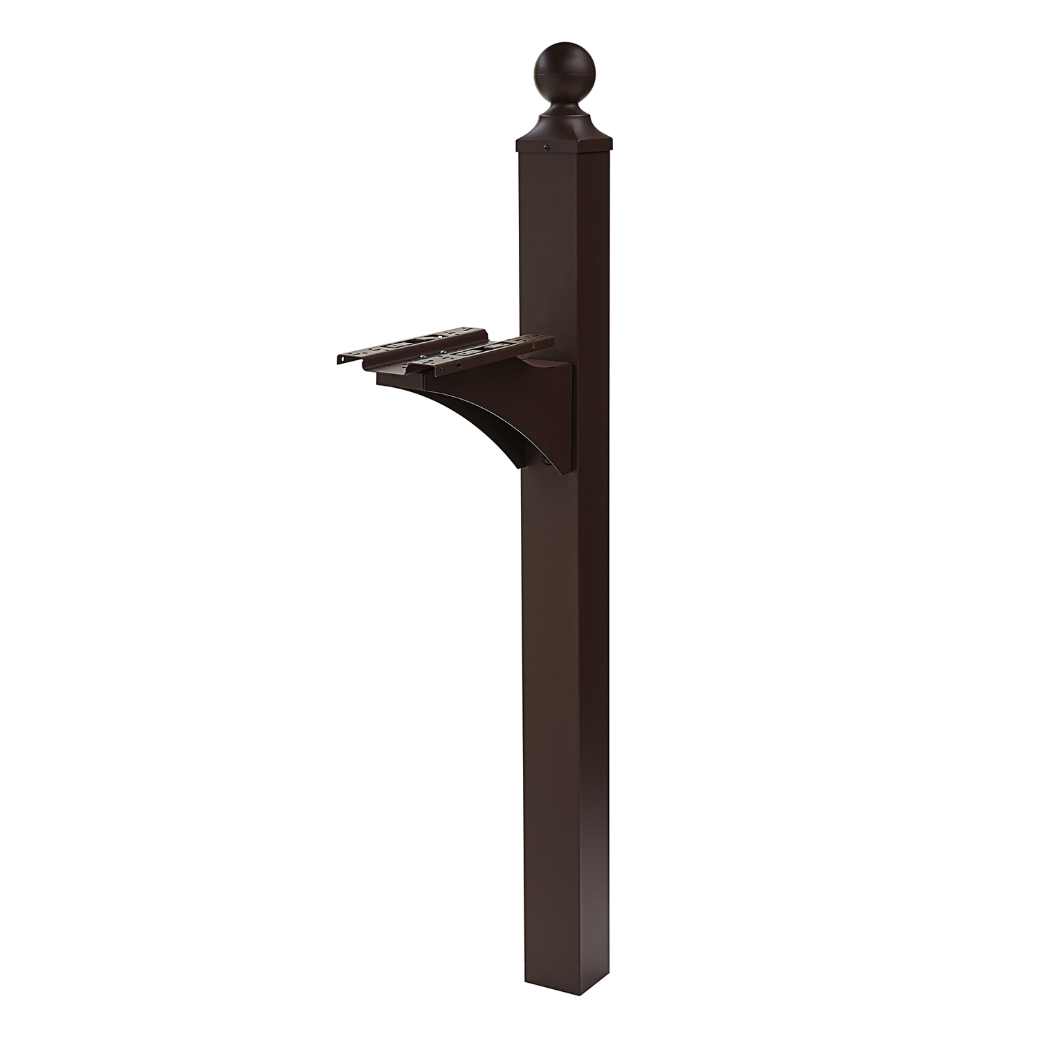 Gibraltar Mailboxes Landover 56.4 in. Powder Coated Bronze Aluminum/Steel Mailbox Post