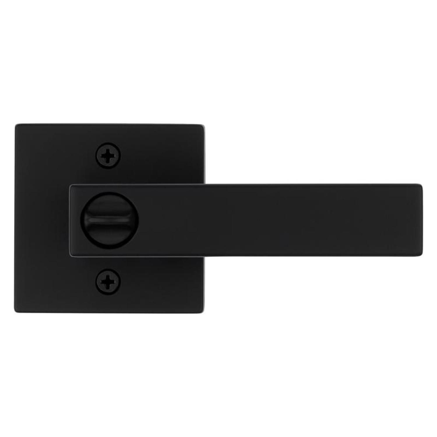 Kwikset Singapore Contemporary Matte Black Entry Door Knob 1-3/4 in.