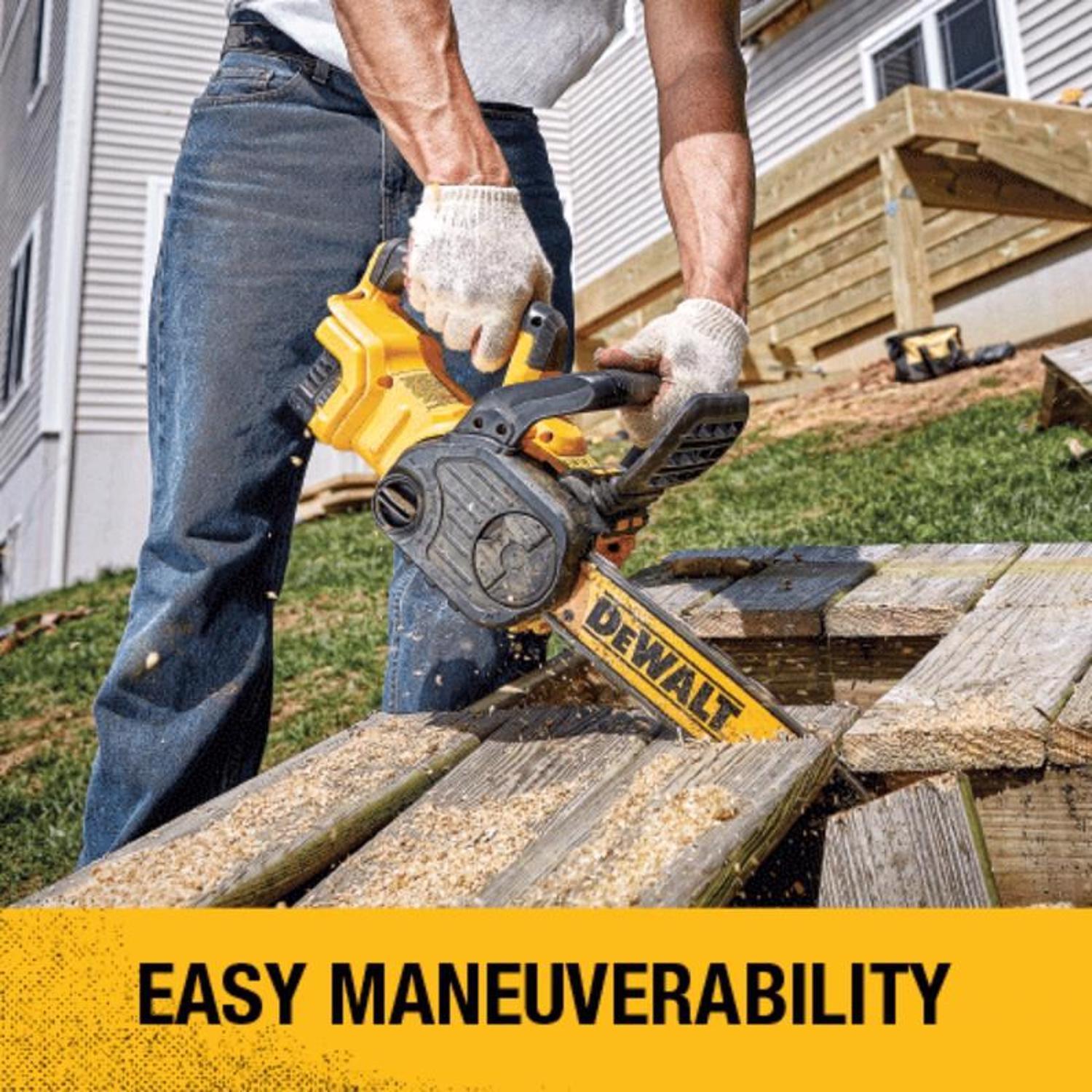 DeWalt 20V MAX XR DCCS620P1 12 in. 20 V Battery Chainsaw Kit Battery Charger Stine Home Yard The Family You Can Build Around