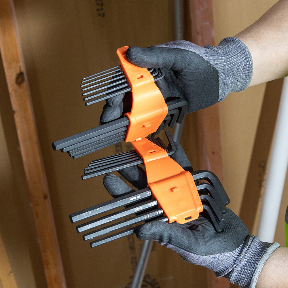 Klein L-Style Long Hex Key Set, SAE and Metric, 22-Piece