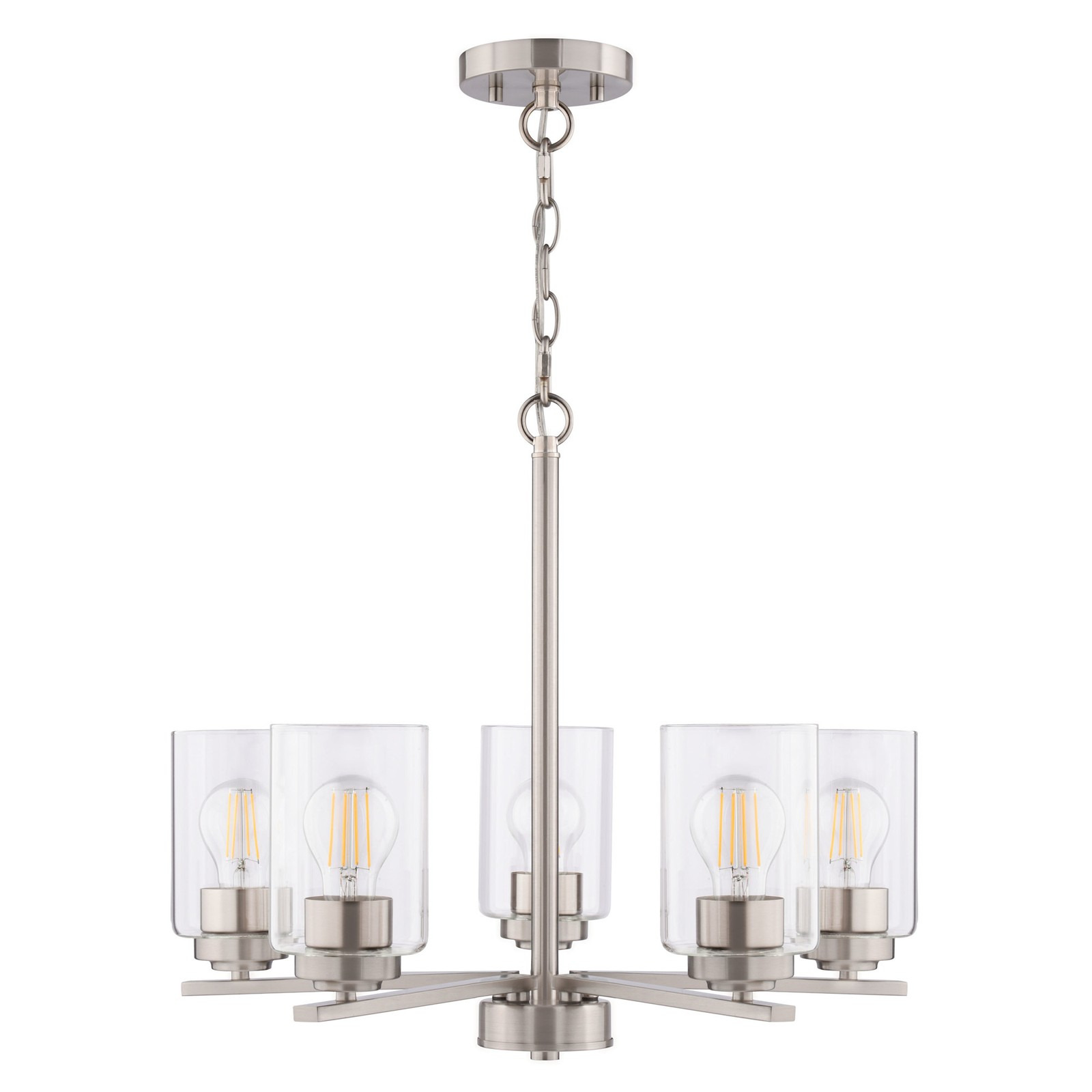 Vaxcel Lighting H0314 Park Ridge 5 Light 21 in.W Chandelier - Nickel
