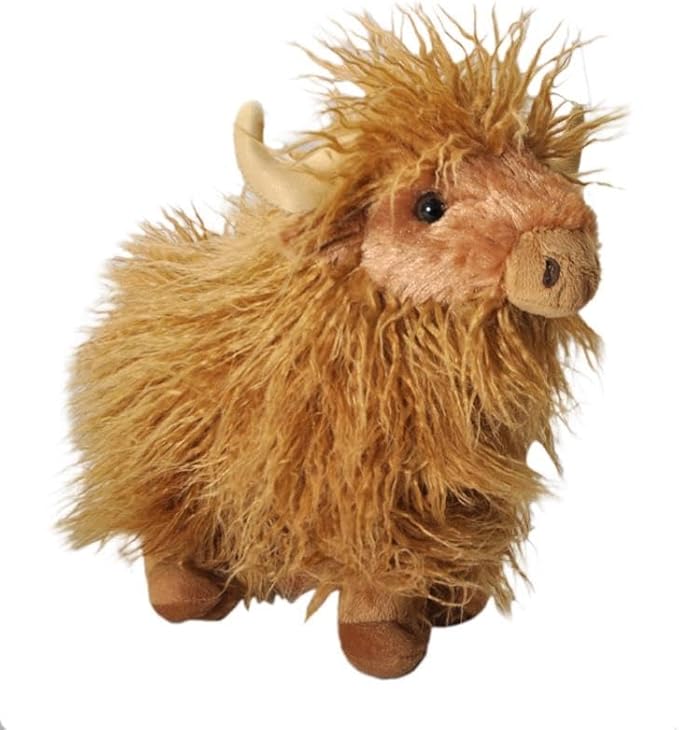 The Petting Zoo Highland Cow Plushie Stuffed Animal, Gifts for Kids, Wild Onez Wildlife Animals, Standing Cow Plush Toy, 12 in.