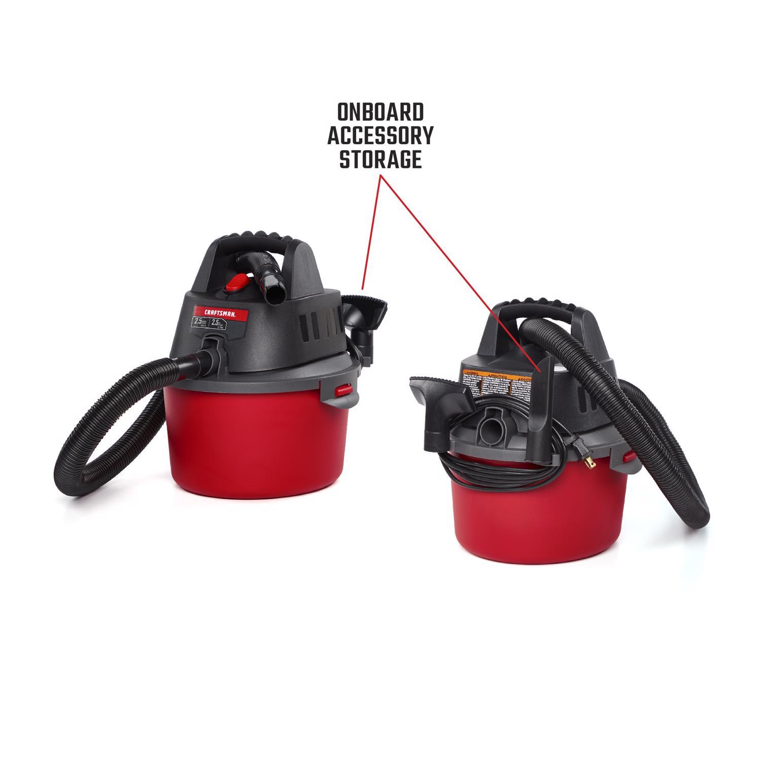 Craftsman 2.5 gal Corded Wet/Dry Vacuum Tool Only 3 amps 120 V 1.75 HP