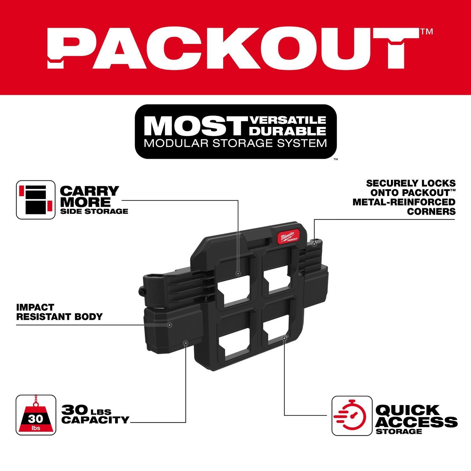 Milwaukee PACKOUT Tool Box Attachment Compact Wall Mounted Plate Black