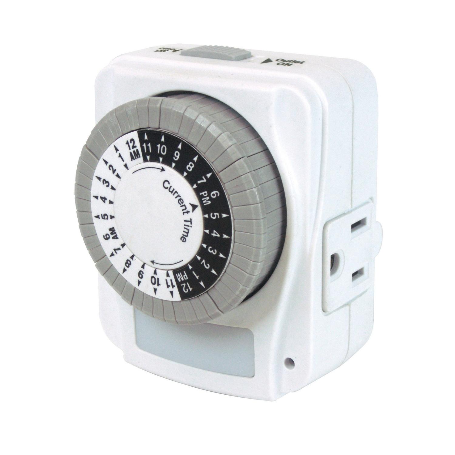 Prime Indoor Mechanical Timer 125 V White