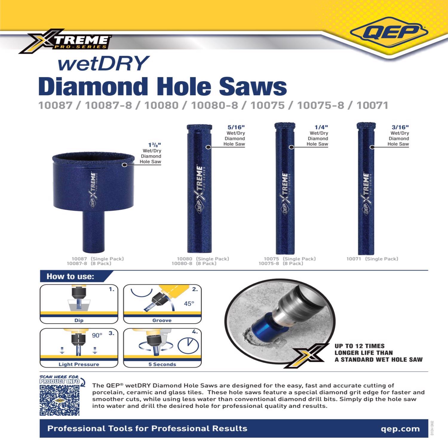 QEP 1-3/8 in. Diamond Wet/Dry Tile Hole Saw 1 pc