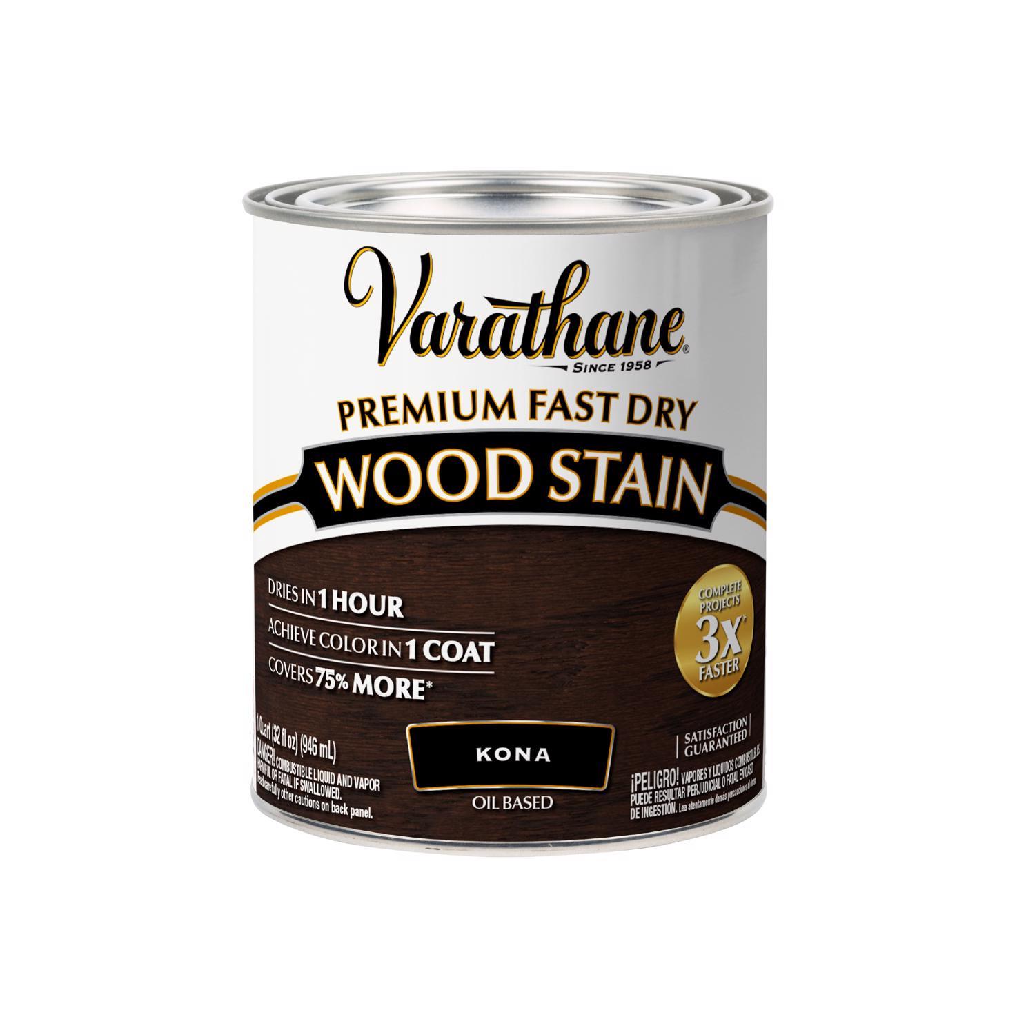 Varathane Semi-Transparent Kona Oil-Based Urethane Modified Alkyd Fast Dry Wood Stain 1 qt