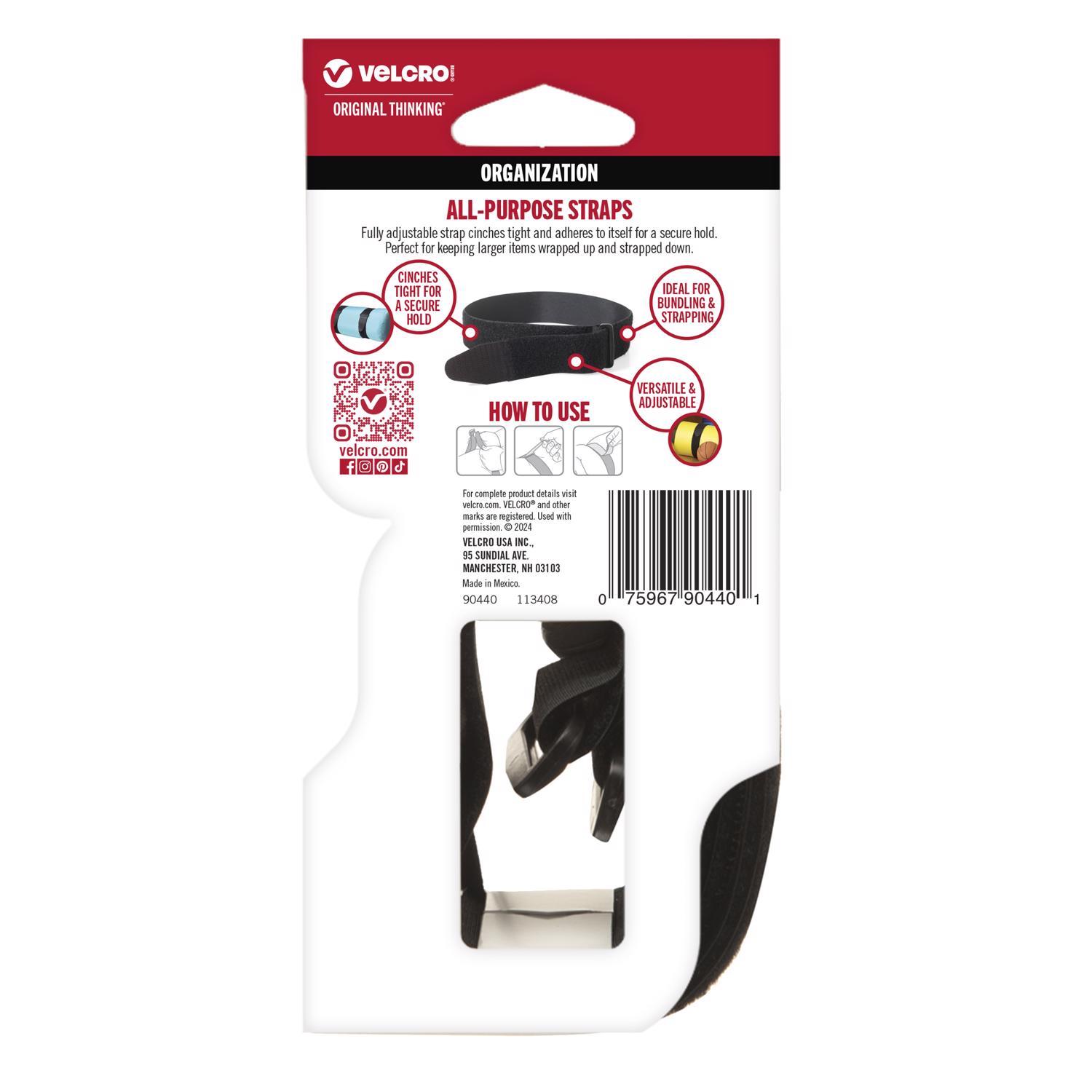 VELCRO Brand ONE-WRAP Large Nylon Strap 36 in. L 2 pk