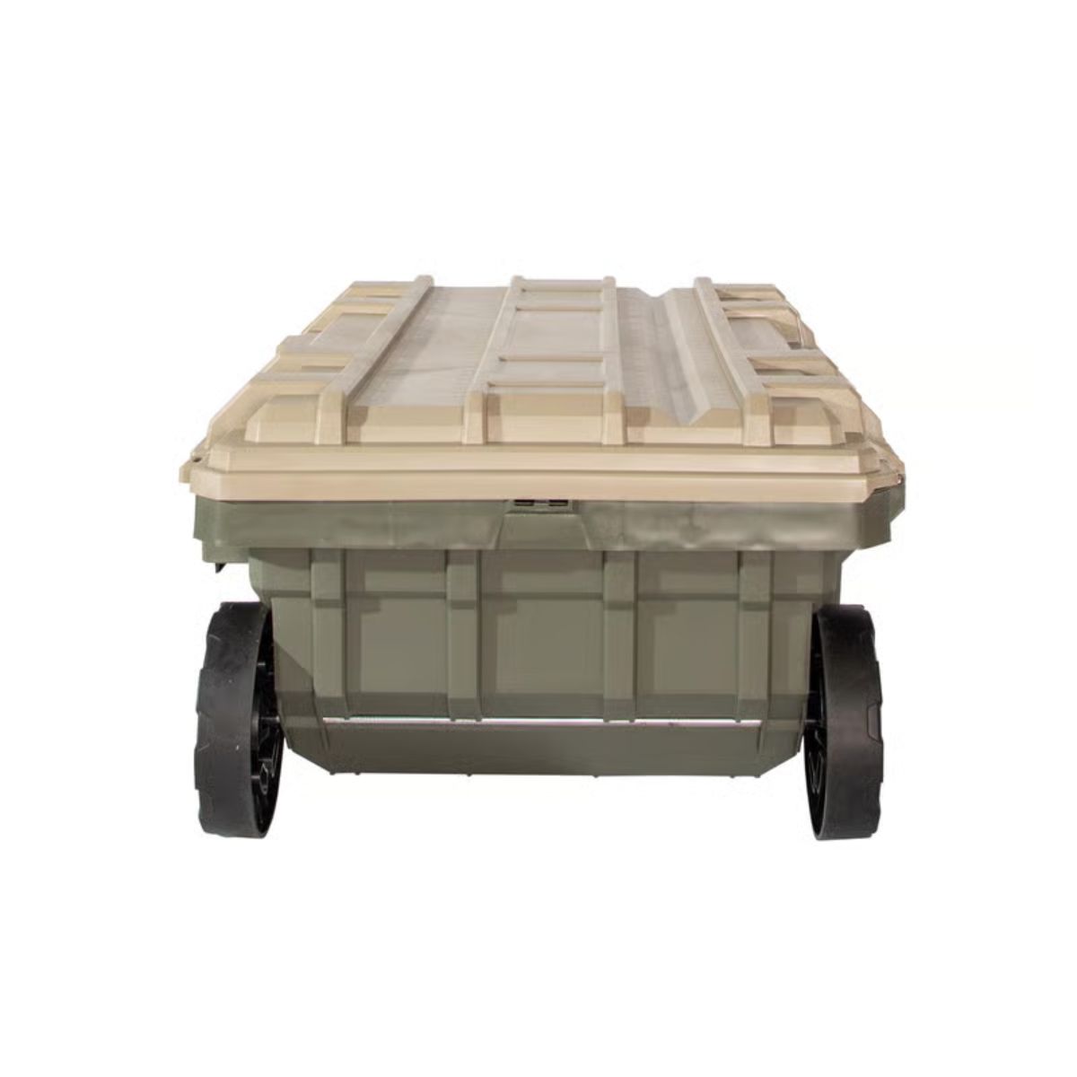 RealTree 25 gal Green Storage Tote w/Wheels 14.2 in. H X 37.5 in. W X 23.1 in. D Stackable